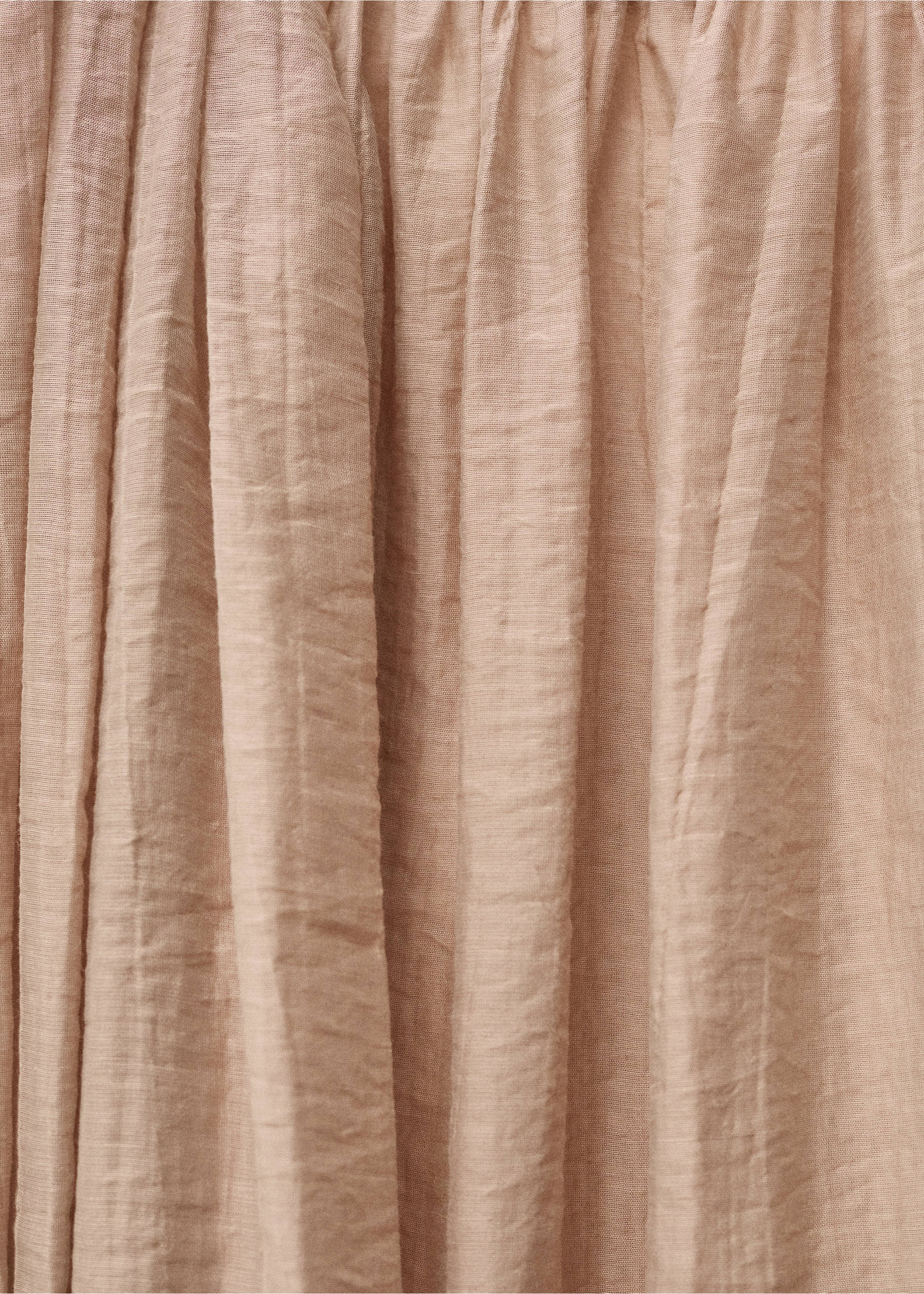 Gathered dress with puffed hem - Details of the article 8, Beige. Ref: 87078274-00.