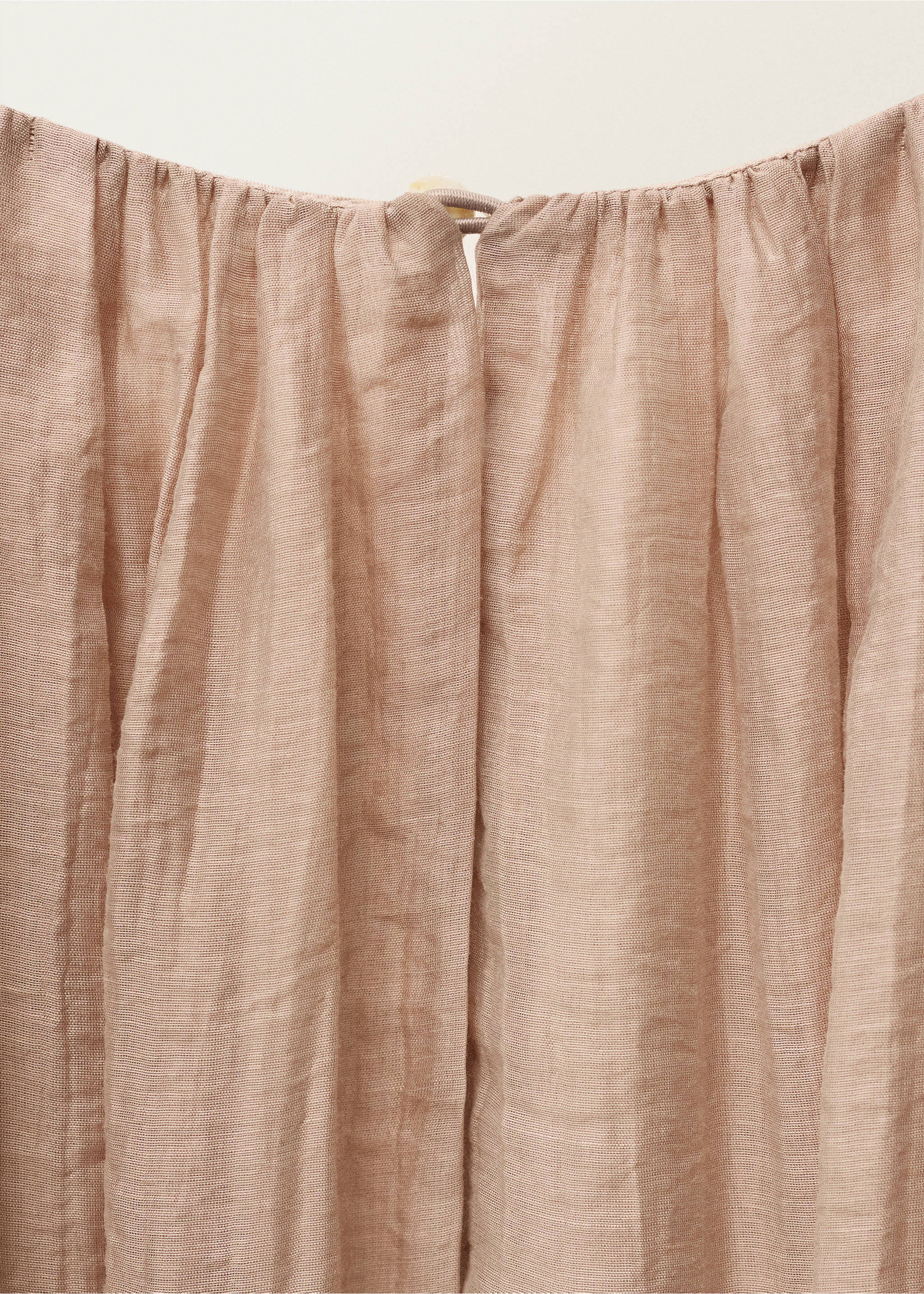 Gathered dress with puffed hem - Details of the article 0, Beige. Ref: 87078274-00.