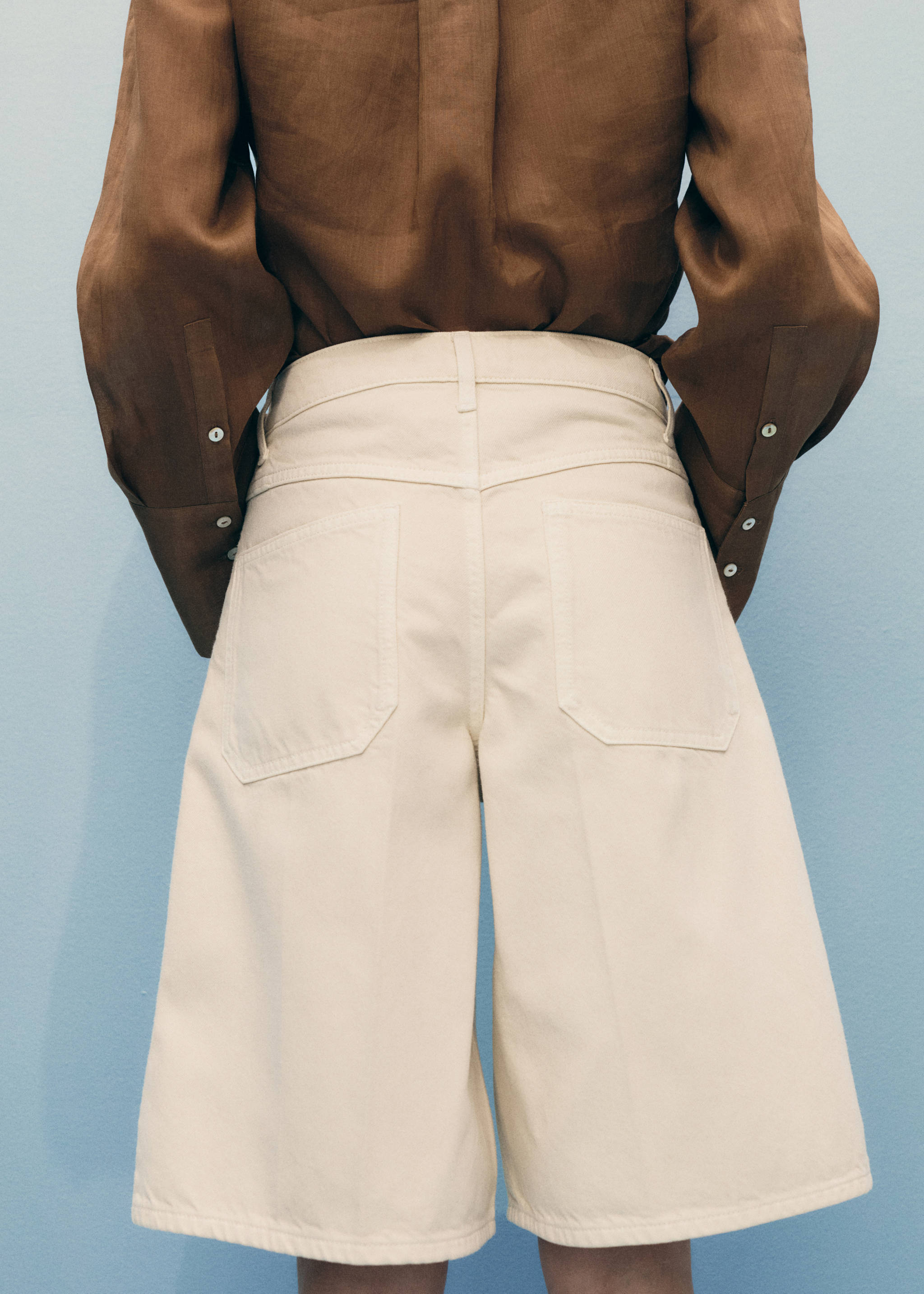 High-waisted denim bermuda jorts - Details of the article 6