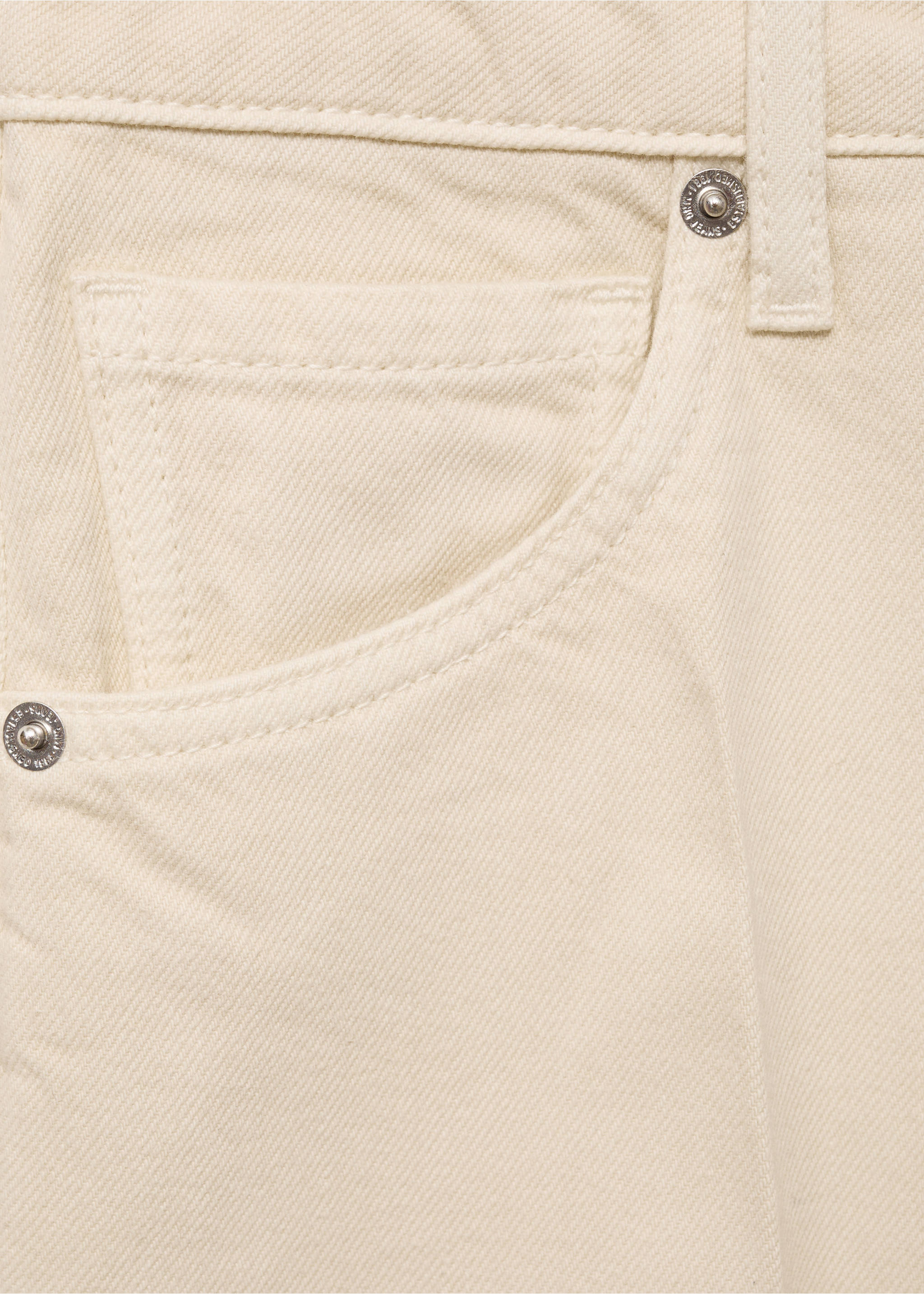 High-waisted denim bermuda jorts - Details of the article 0, White. Ref: 87078641-00.