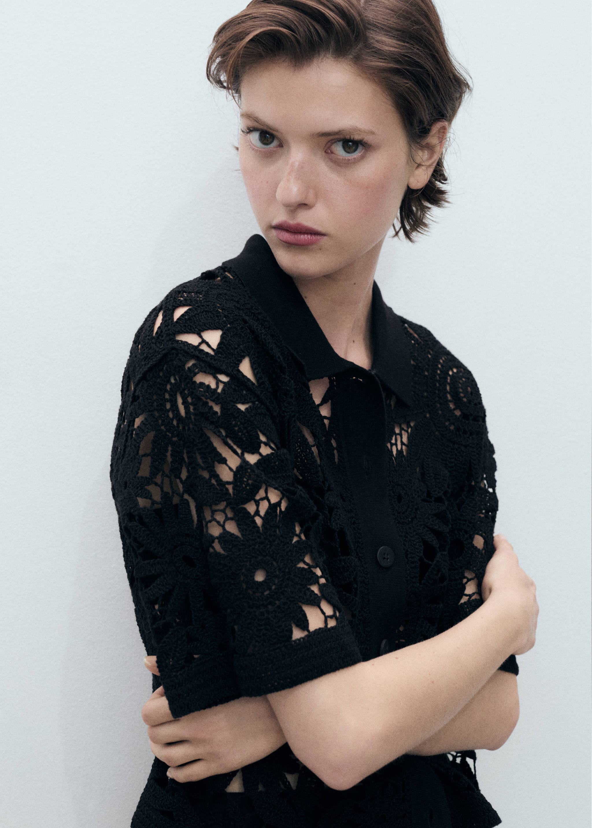 Kortärmad virkad kofta - Detaljer om artikeln 1