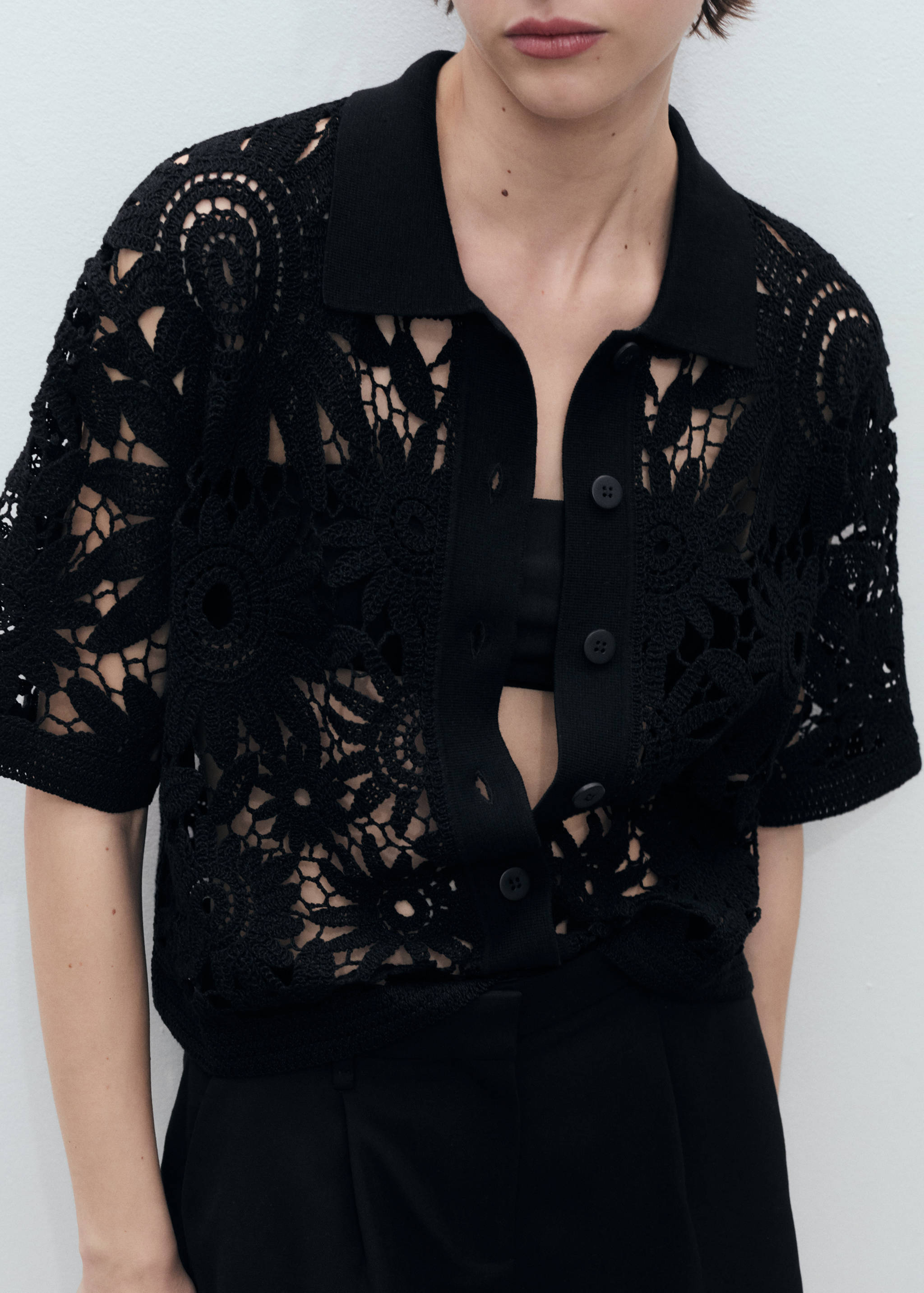 Kortärmad virkad kofta - Detaljer om artikeln 6