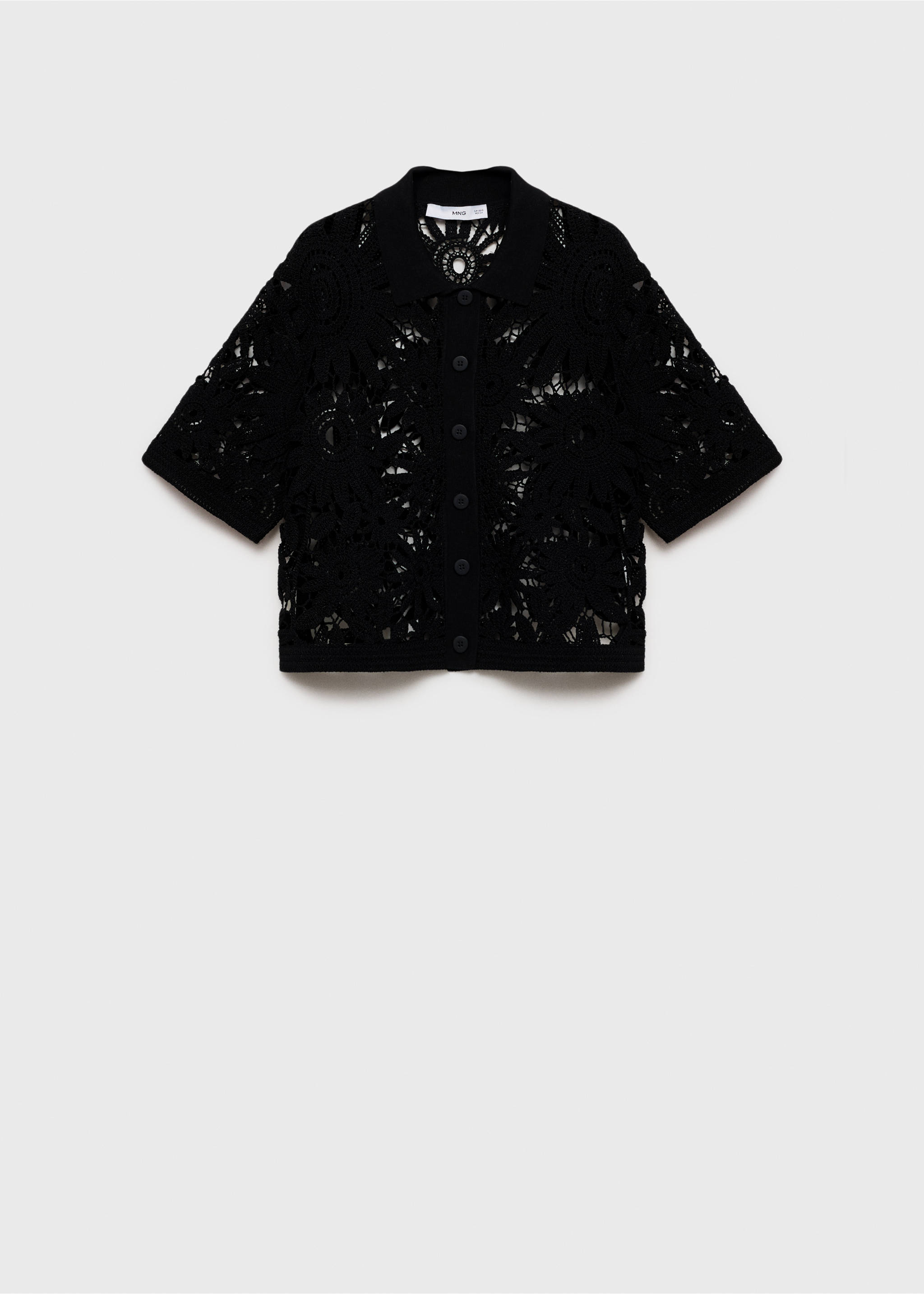 Kortärmad virkad kofta - Artikel utan modell, Svart. Ref: 87078642-00.