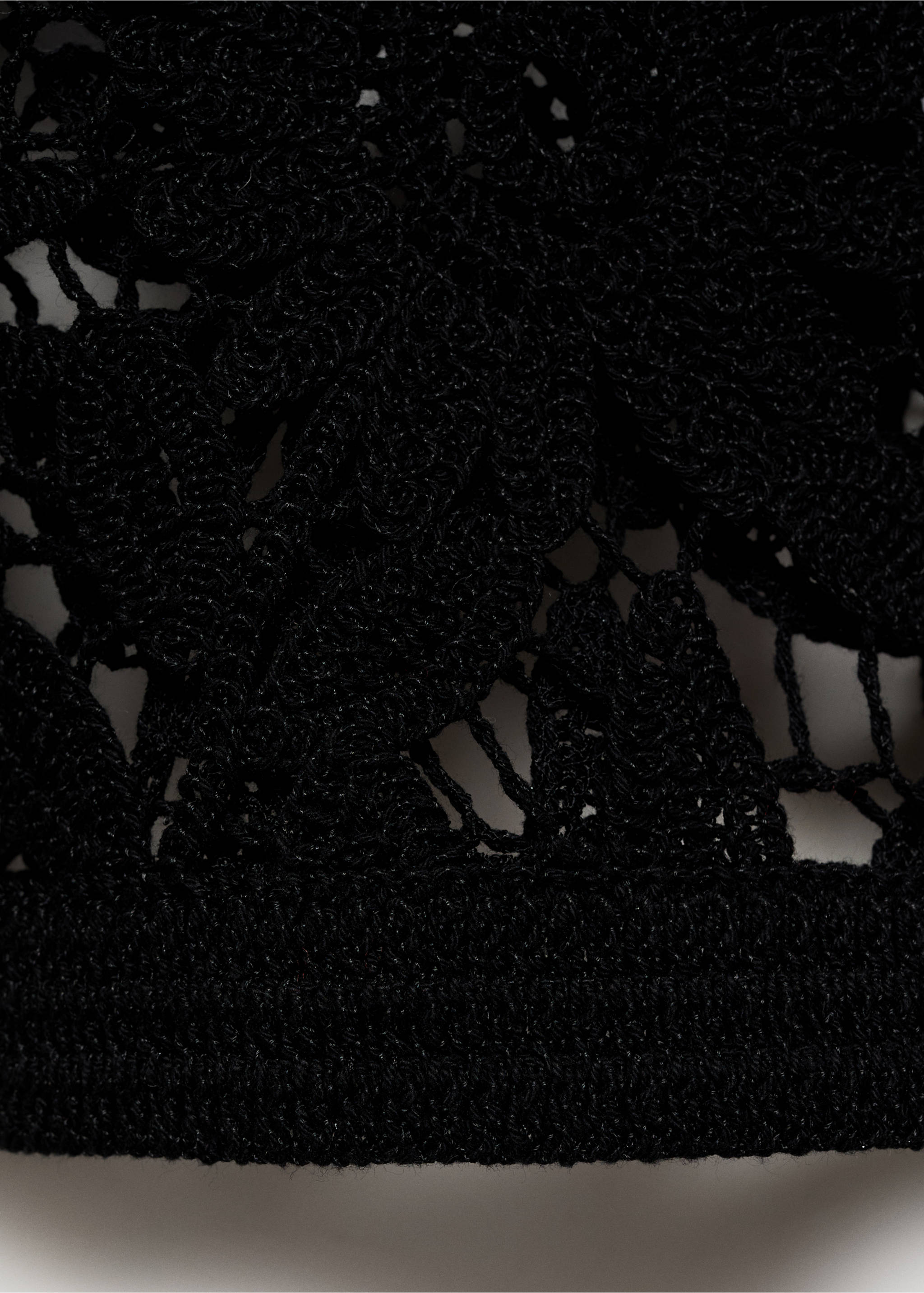 Kortärmad virkad kofta - Detaljer om artikeln 0, Svart. Ref: 87078642-00.