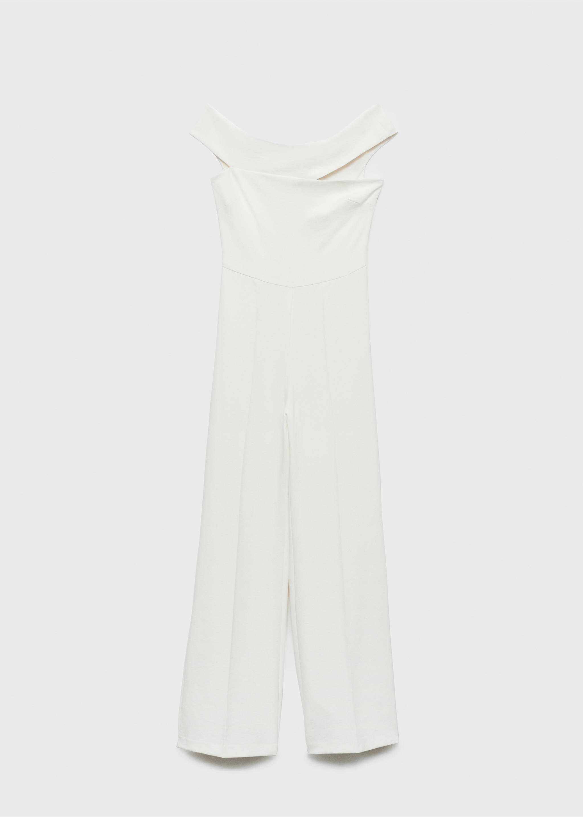 Long jumpsuit with asymmetrical neck - Article without model, Off White. Ref: 87078646-00.