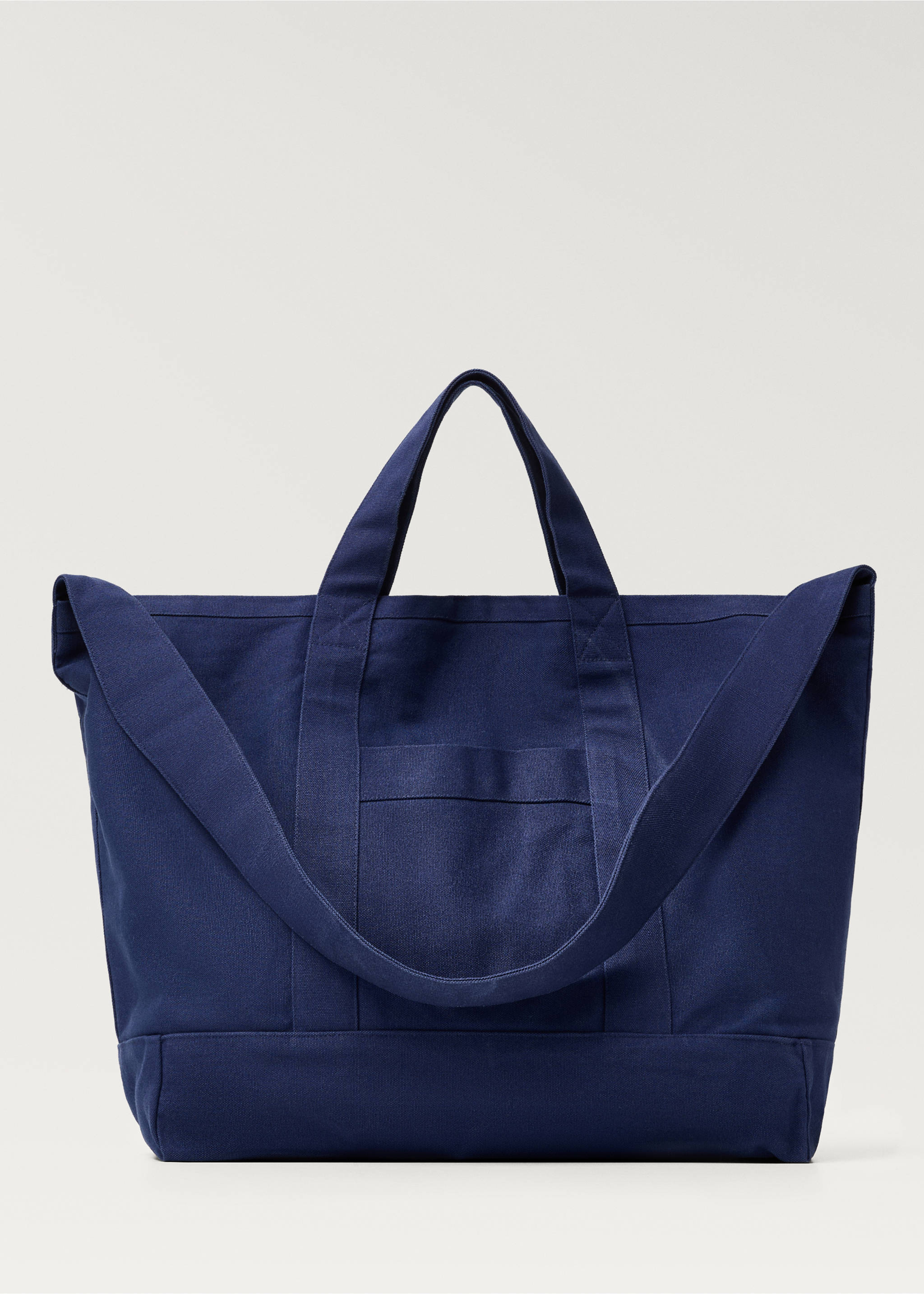 Strandtasche aus einfarbiger Baumwolle - Artikel ohne Model, Marineblau. Ref: 87078647-00.