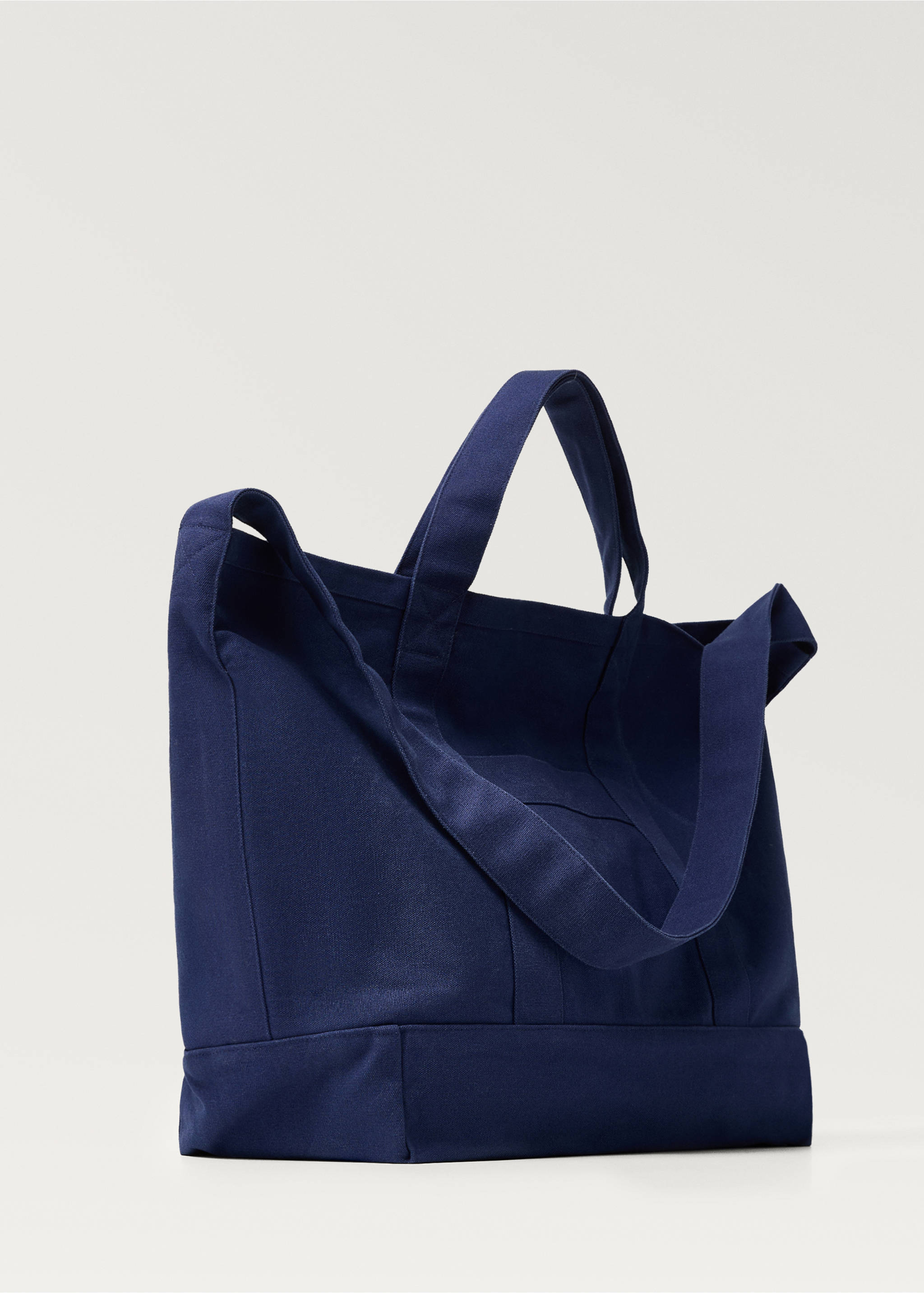 Strandtasche aus einfarbiger Baumwolle - Detail des Artikels 1, Marineblau. Ref: 87078647-00.