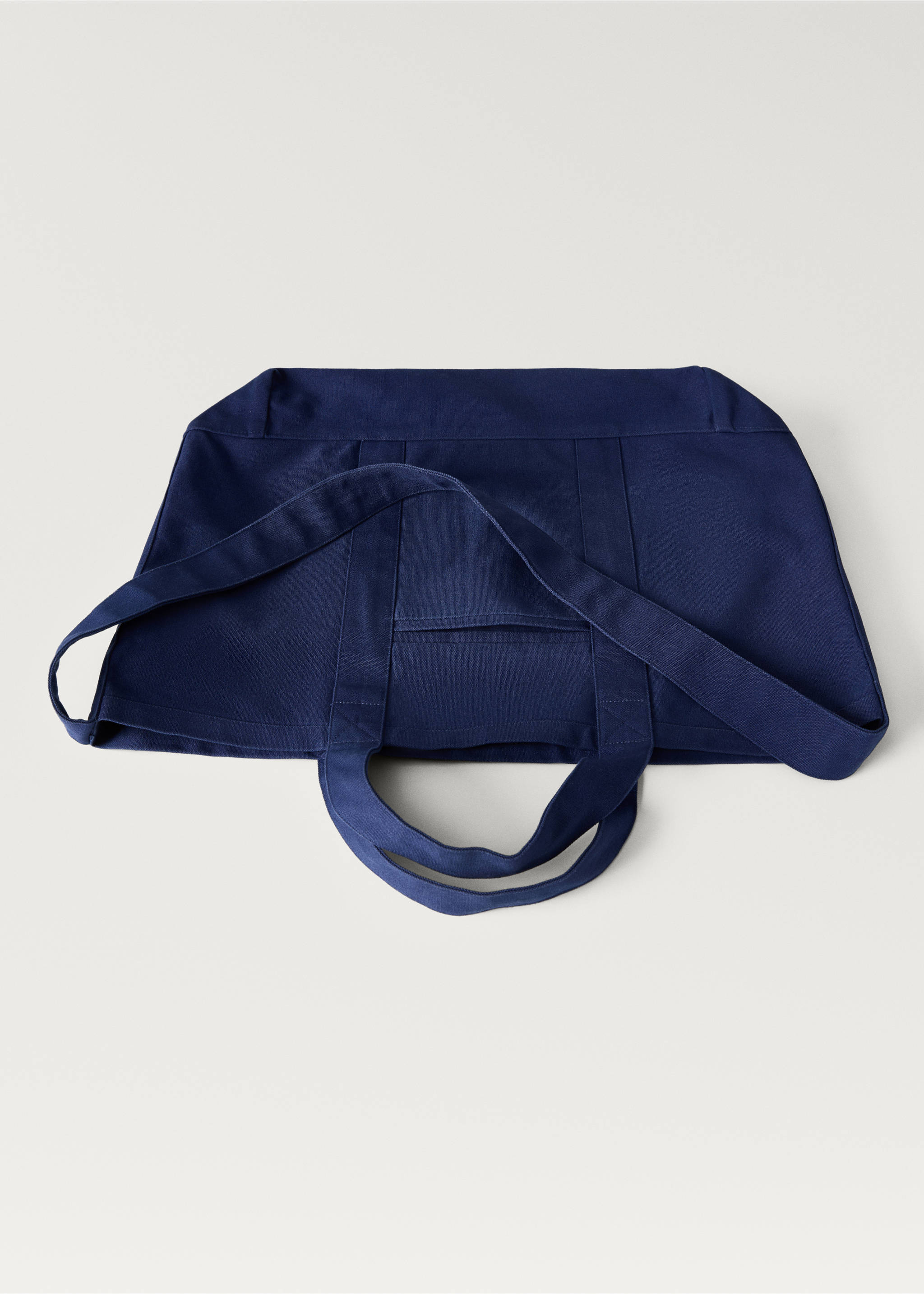 Strandtasche aus einfarbiger Baumwolle - Detail des Artikels 3, Marineblau. Ref: 87078647-00.