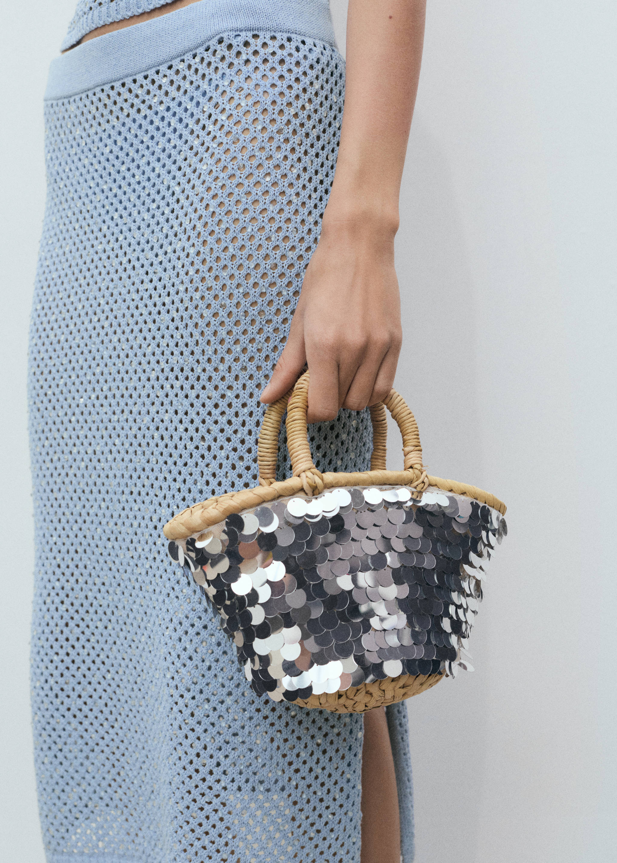 Knitted skirt with rhinestone detail - Details of the article 3