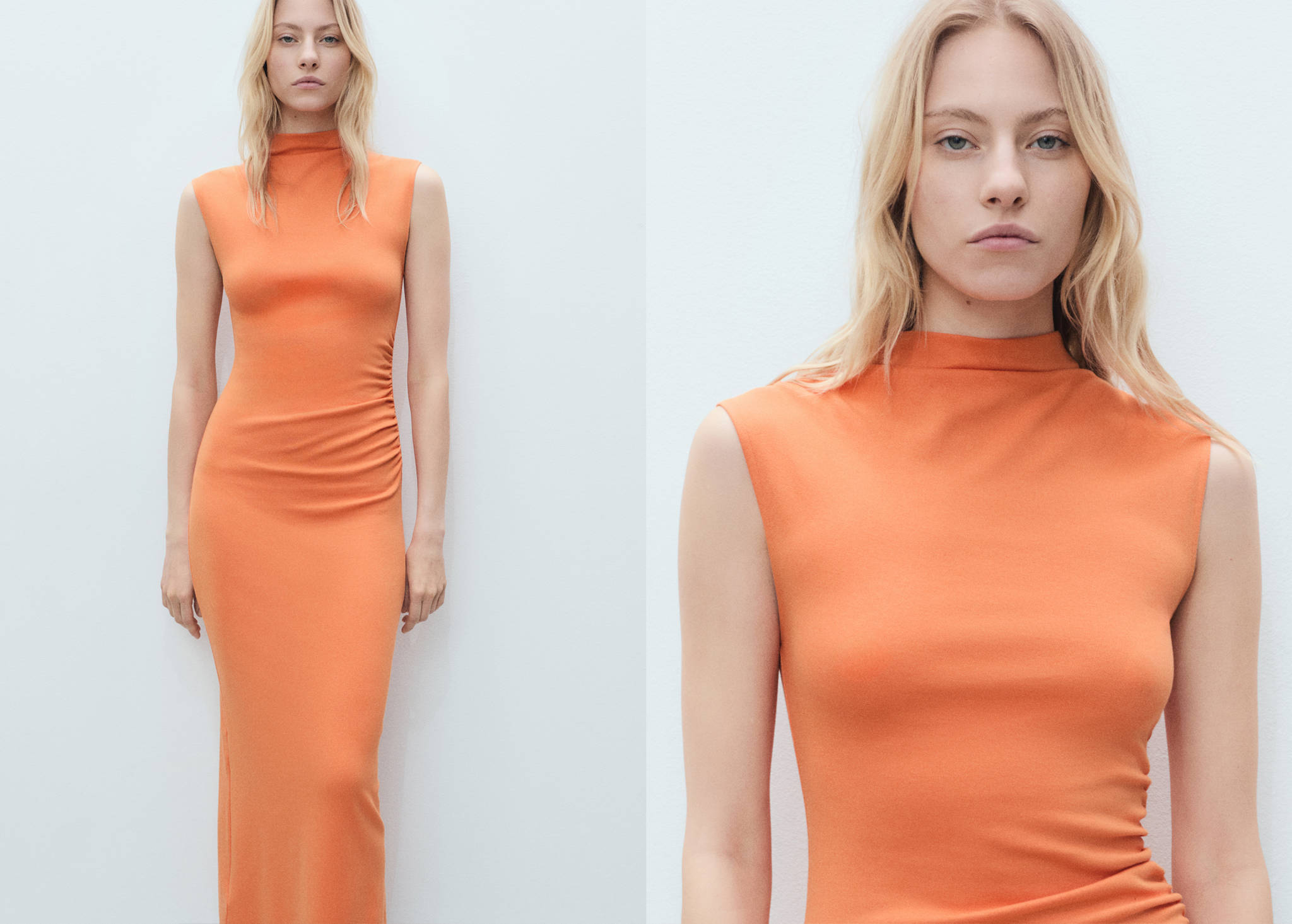 Draped dress with perkins collar - Panoramic plane