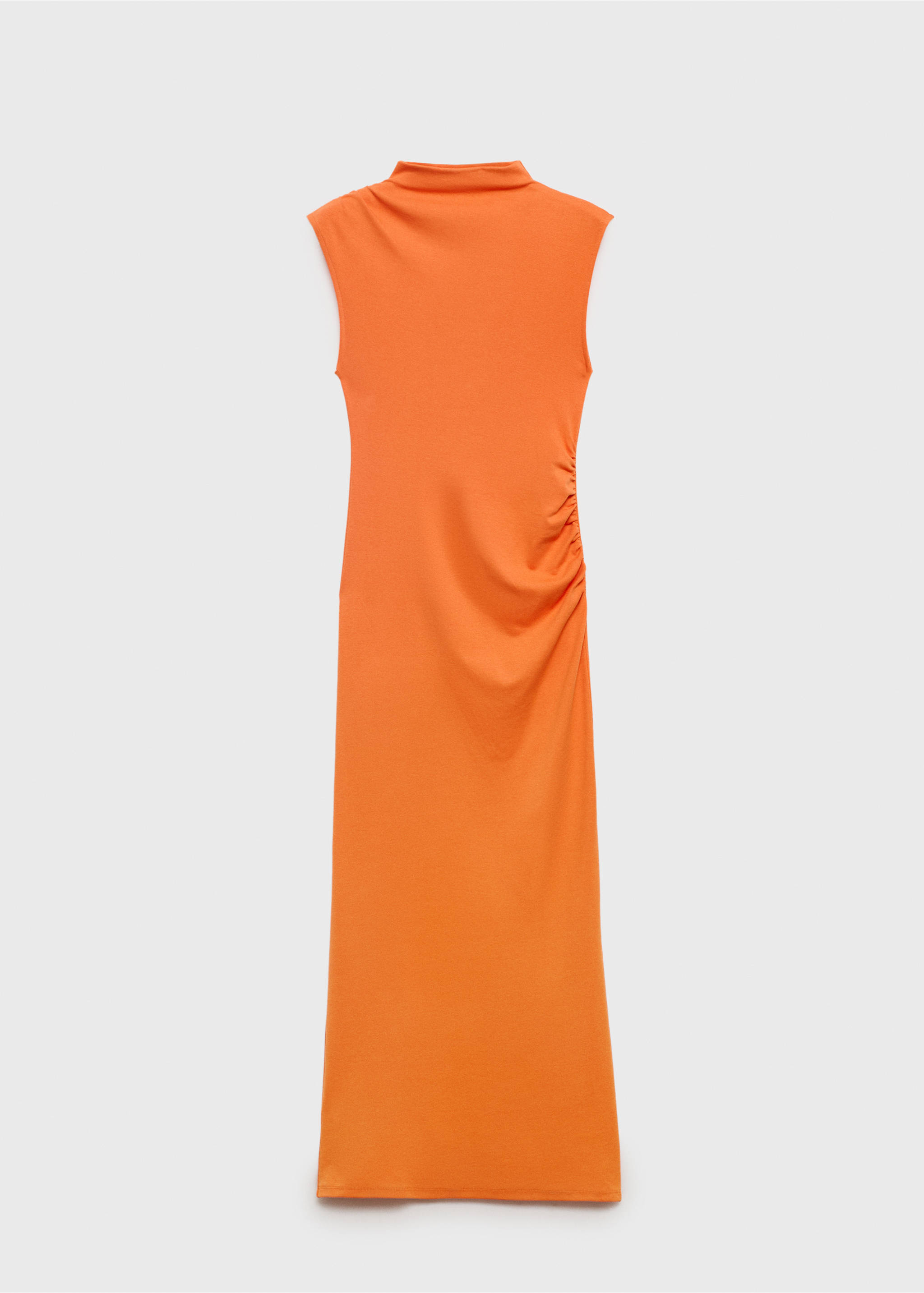 Draped dress with perkins collar - Article without model, Orange. Ref: 87078650-00.