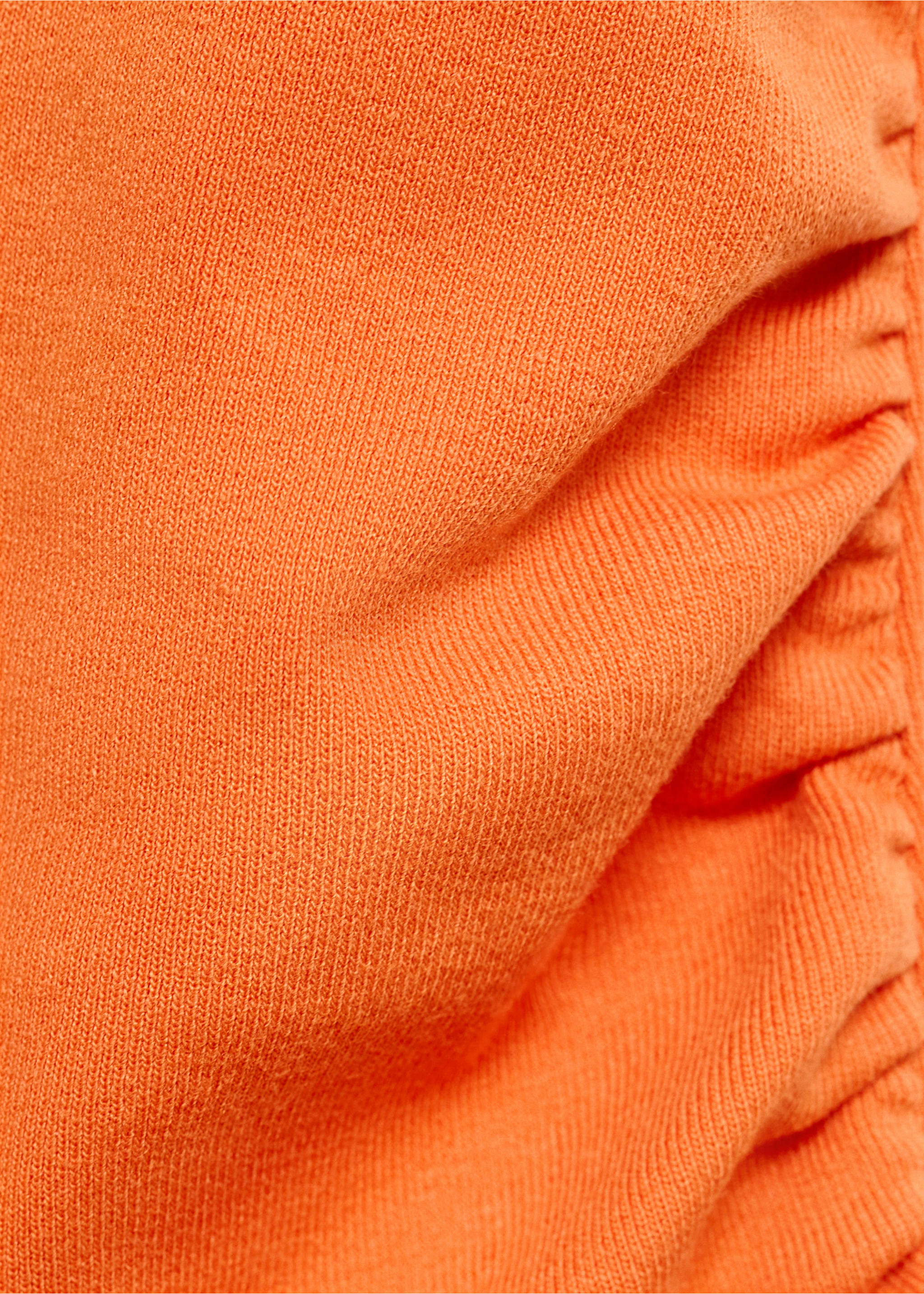 Draped dress with perkins collar - Details of the article 8, Orange. Ref: 87078650-00.