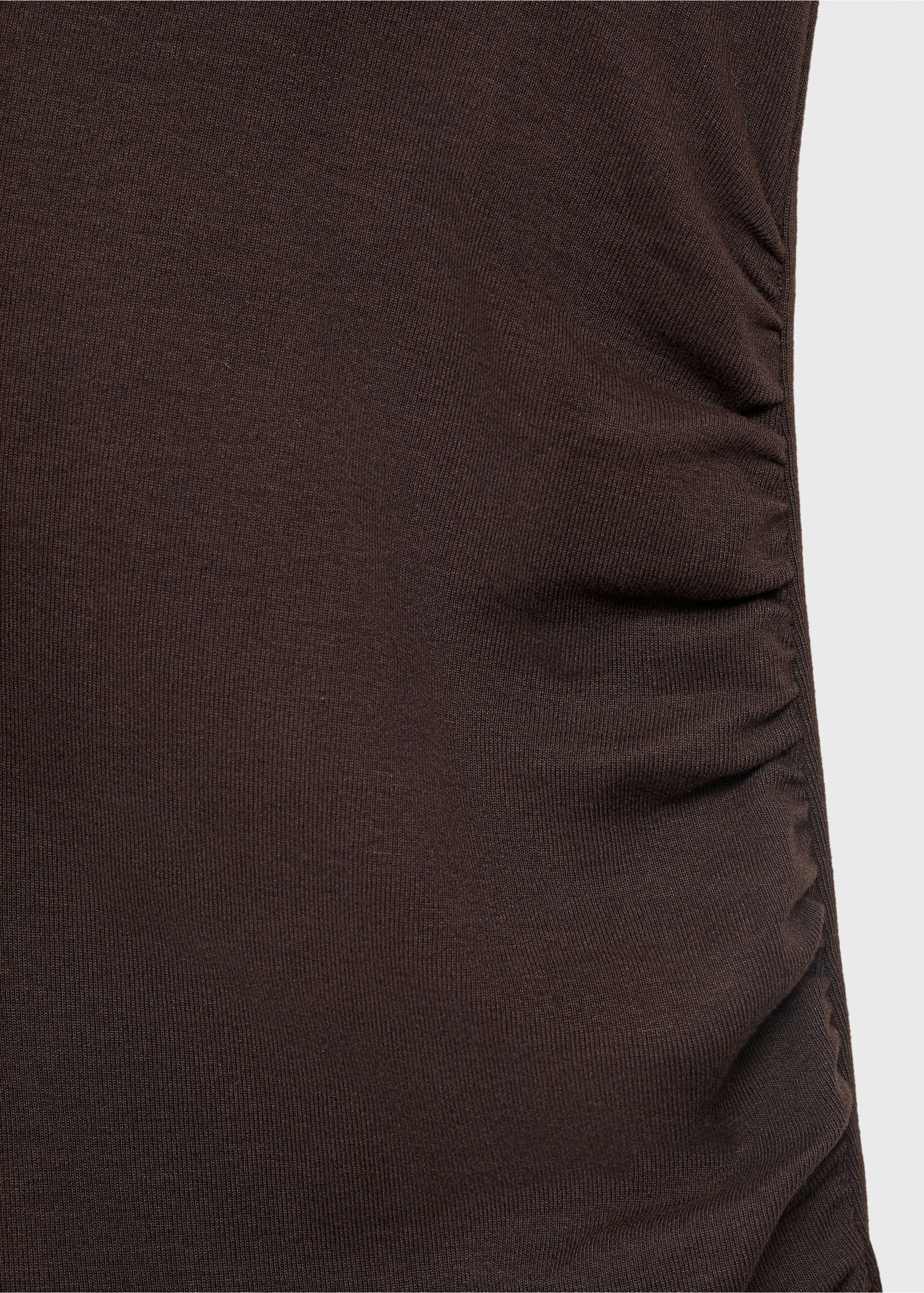 Draped dress with perkins collar - Details of the article 0, Brown. Ref: 87078650-00.