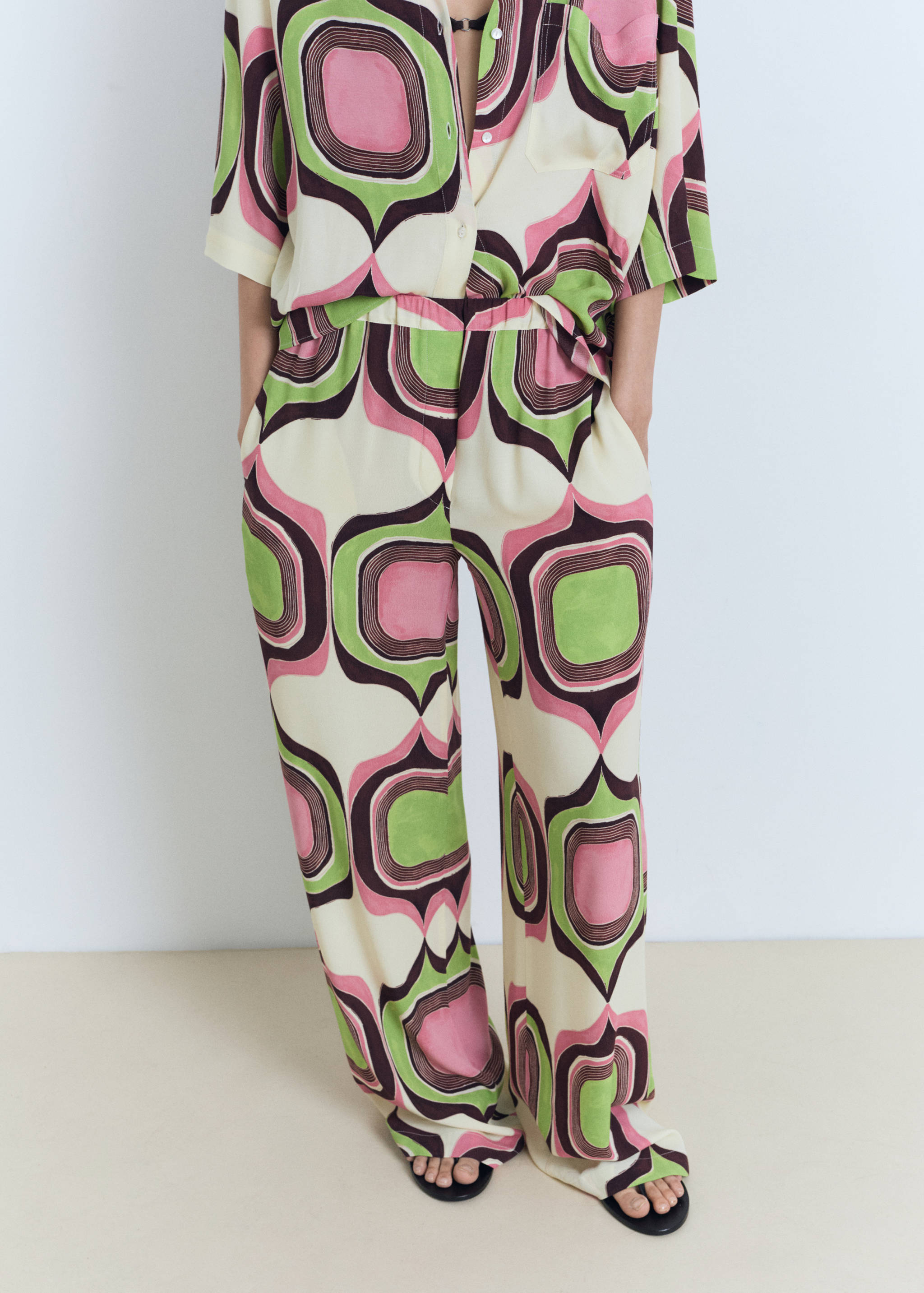 Pantalón estampado geométrico - Detalle del artículo 1
