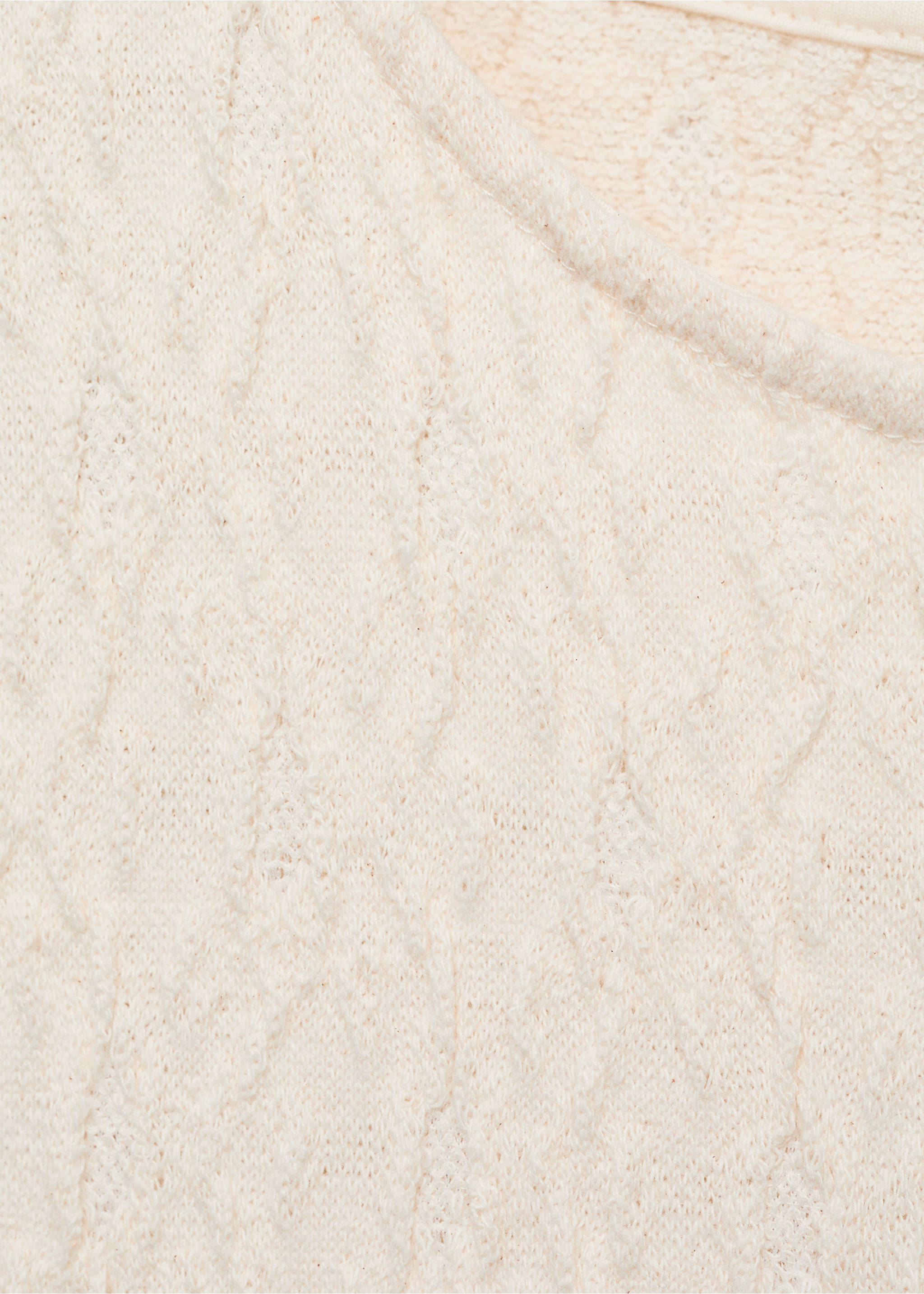 Fitted textured knitted dress - Details of the article 8, Ecru. Ref: 87079064-00.
