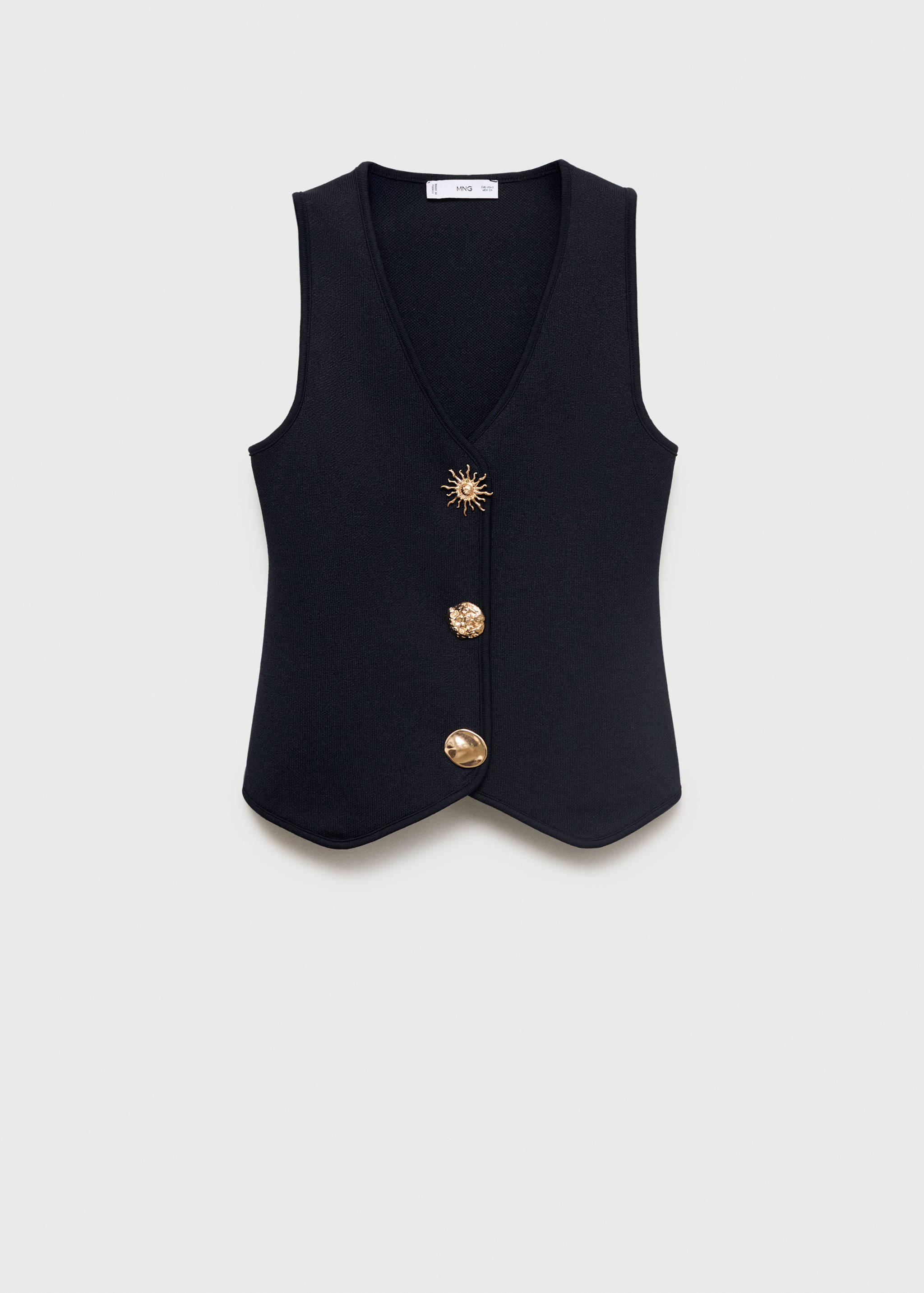 Knitted waistcoat with jewel buttons - Article without model