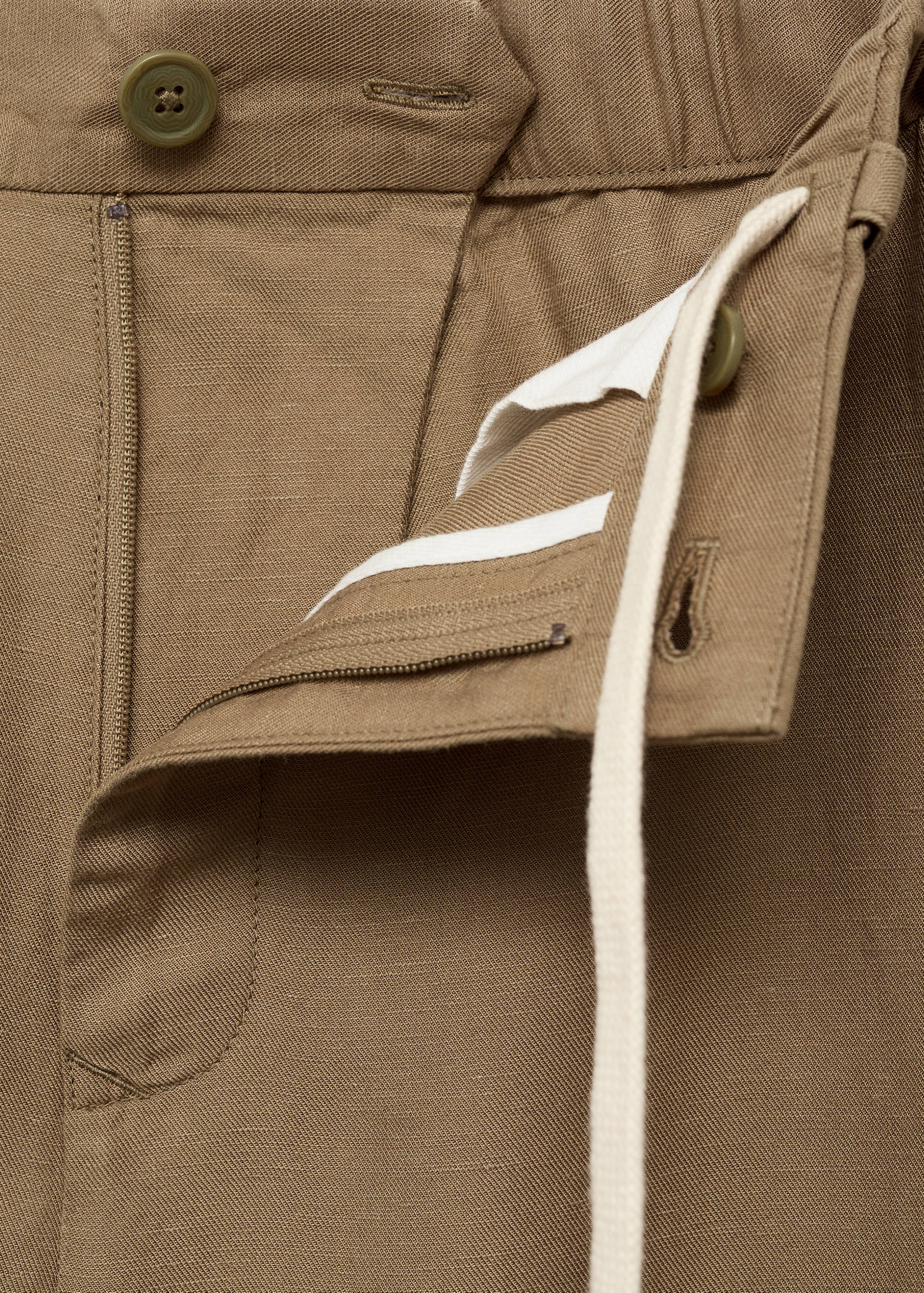 Pantalons barreja lli cintura elàstica - Detall de l'article 0