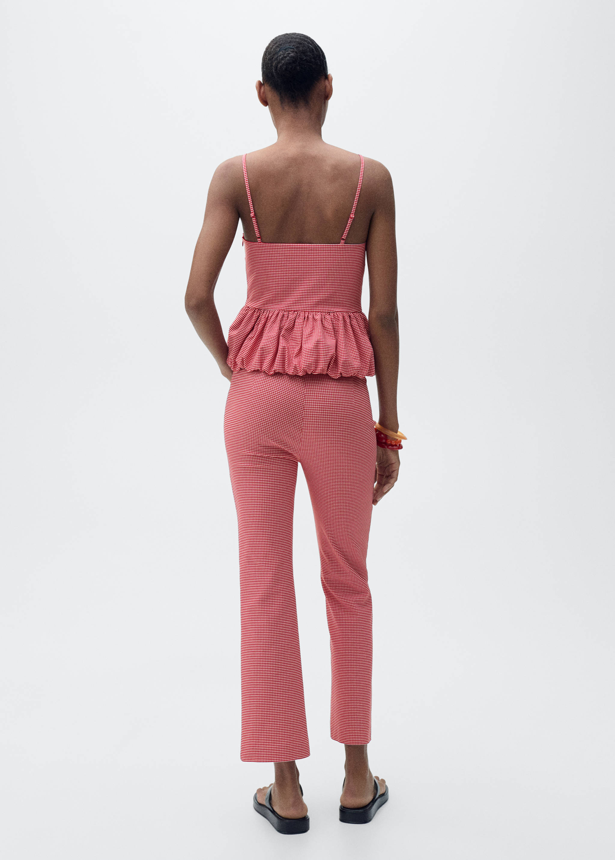 Gingham-check cropped pants - Reverse of the article
