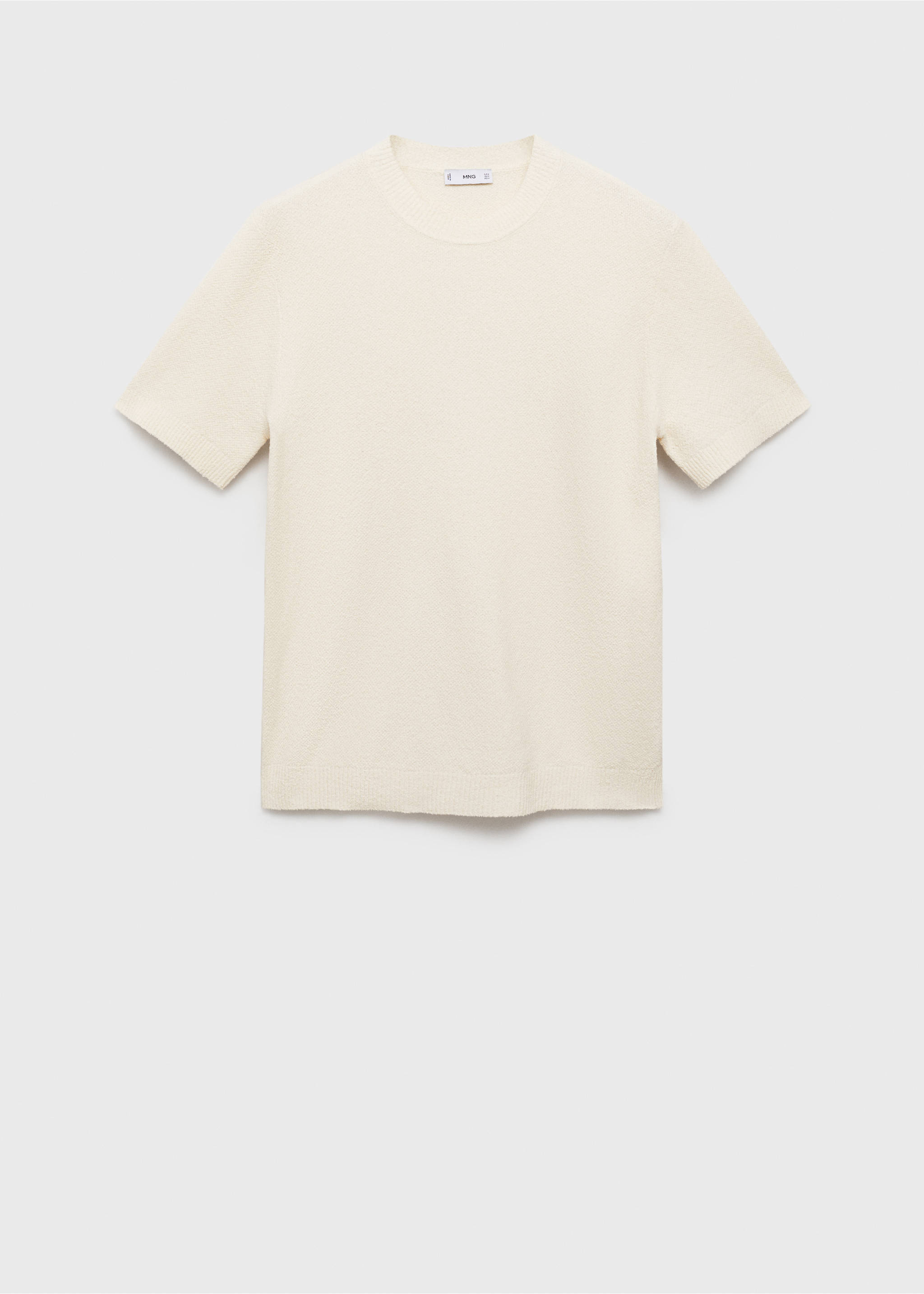 Cotton fine-knit t-shirt - Article without model, Ivory White. Ref: 87079209-00.