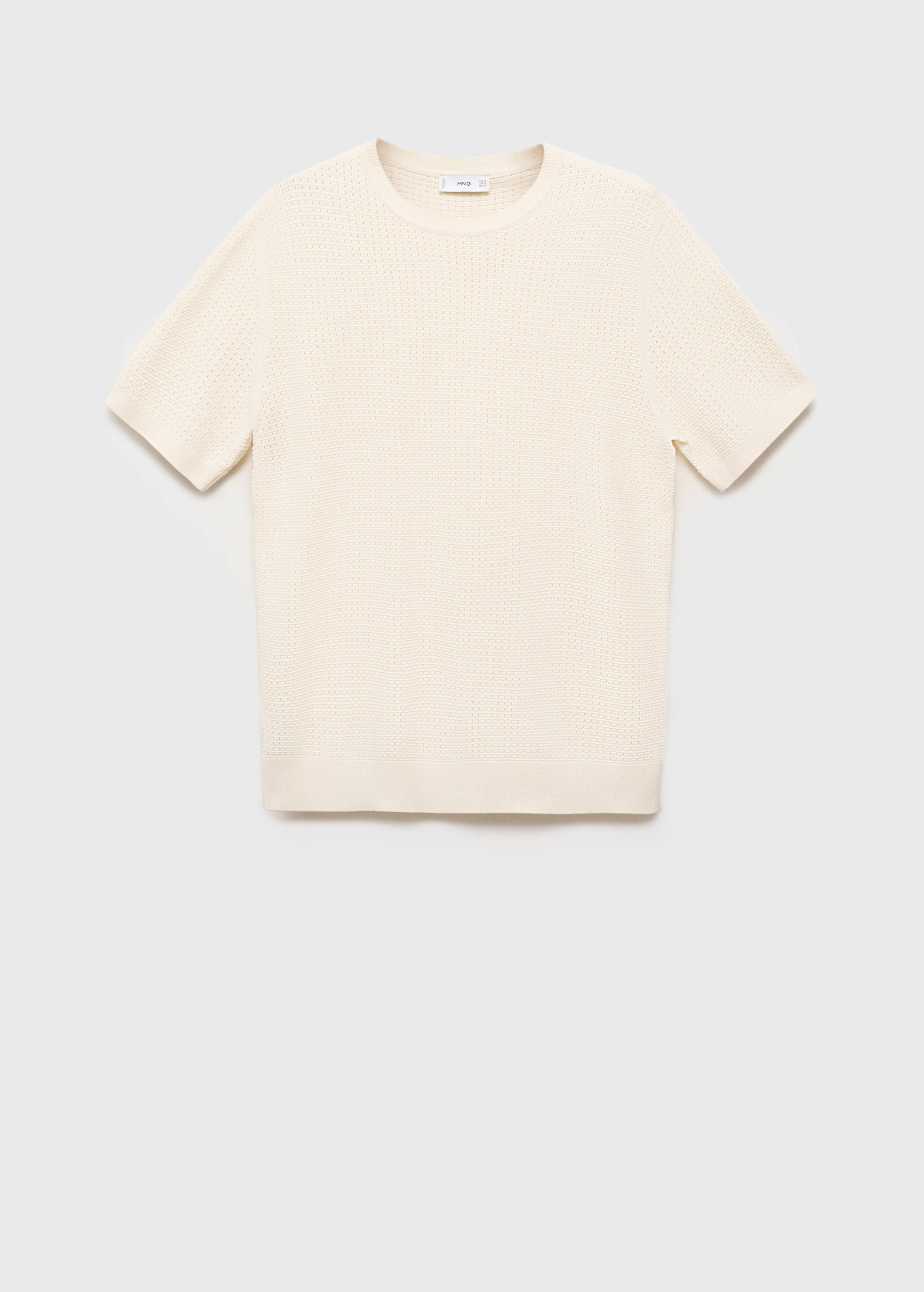 Openwork knitted cotton t-shirt - Article without model