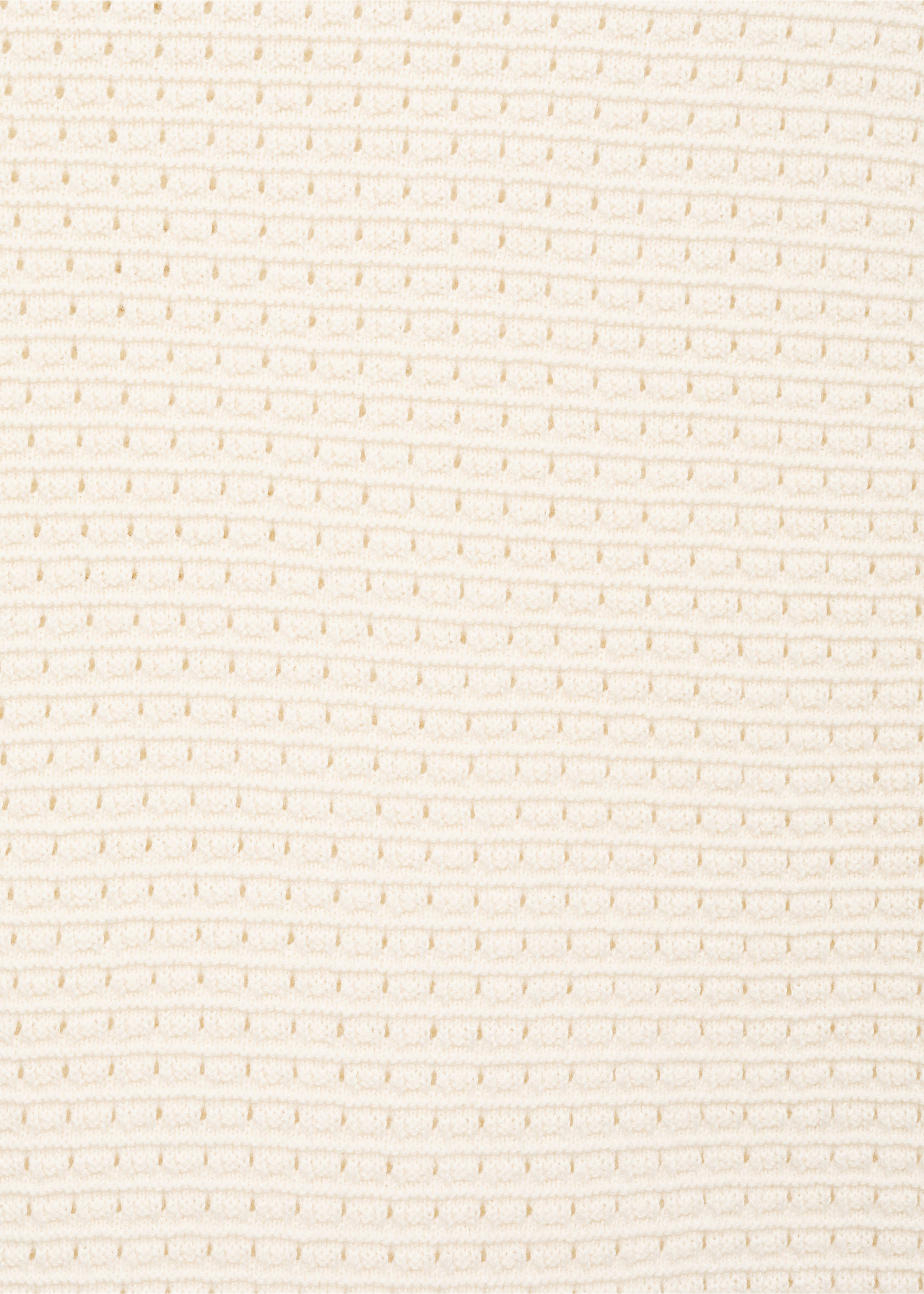 Openwork knitted cotton t-shirt - Details of the article 0, Ivory White. Ref: 87079211-00.