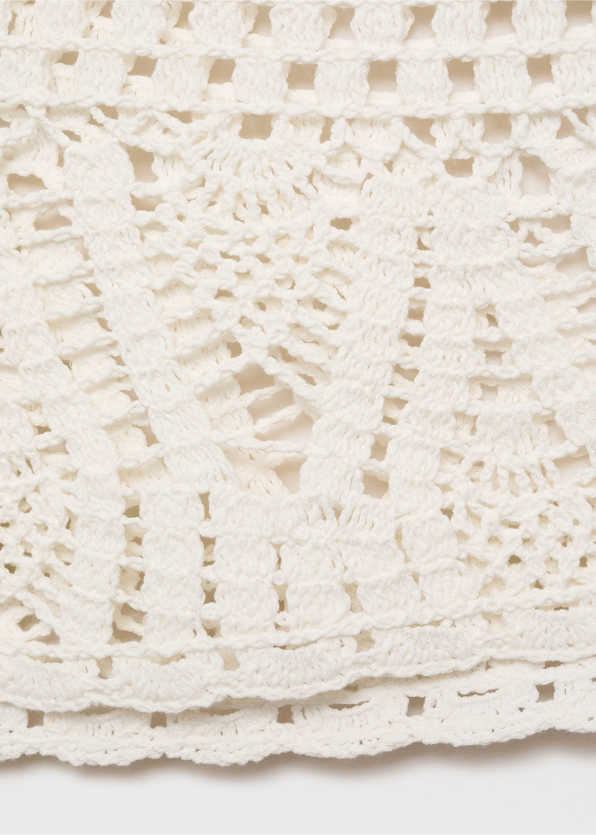 Crochet bow mini-skirt - Details of the article 8, White. Ref: 87079212-00.