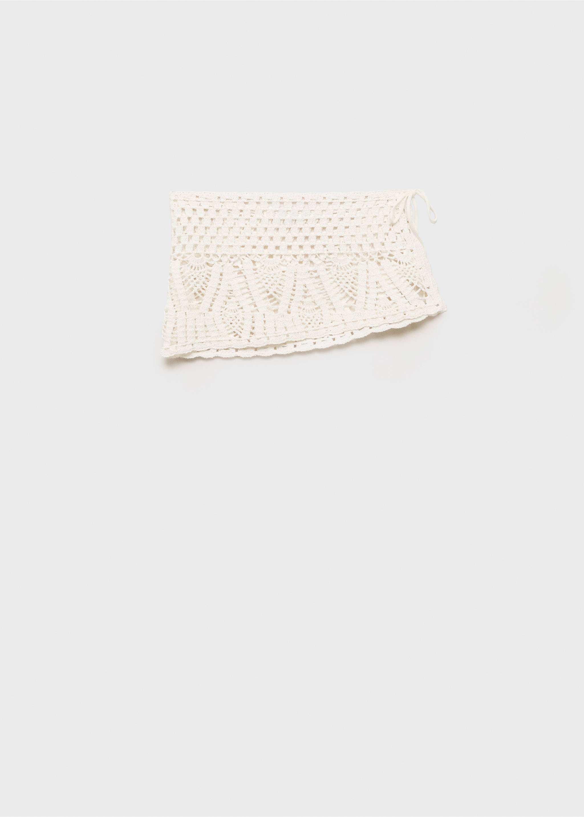 Crochet bow mini-skirt - Article without model, White. Ref: 87079212-00.