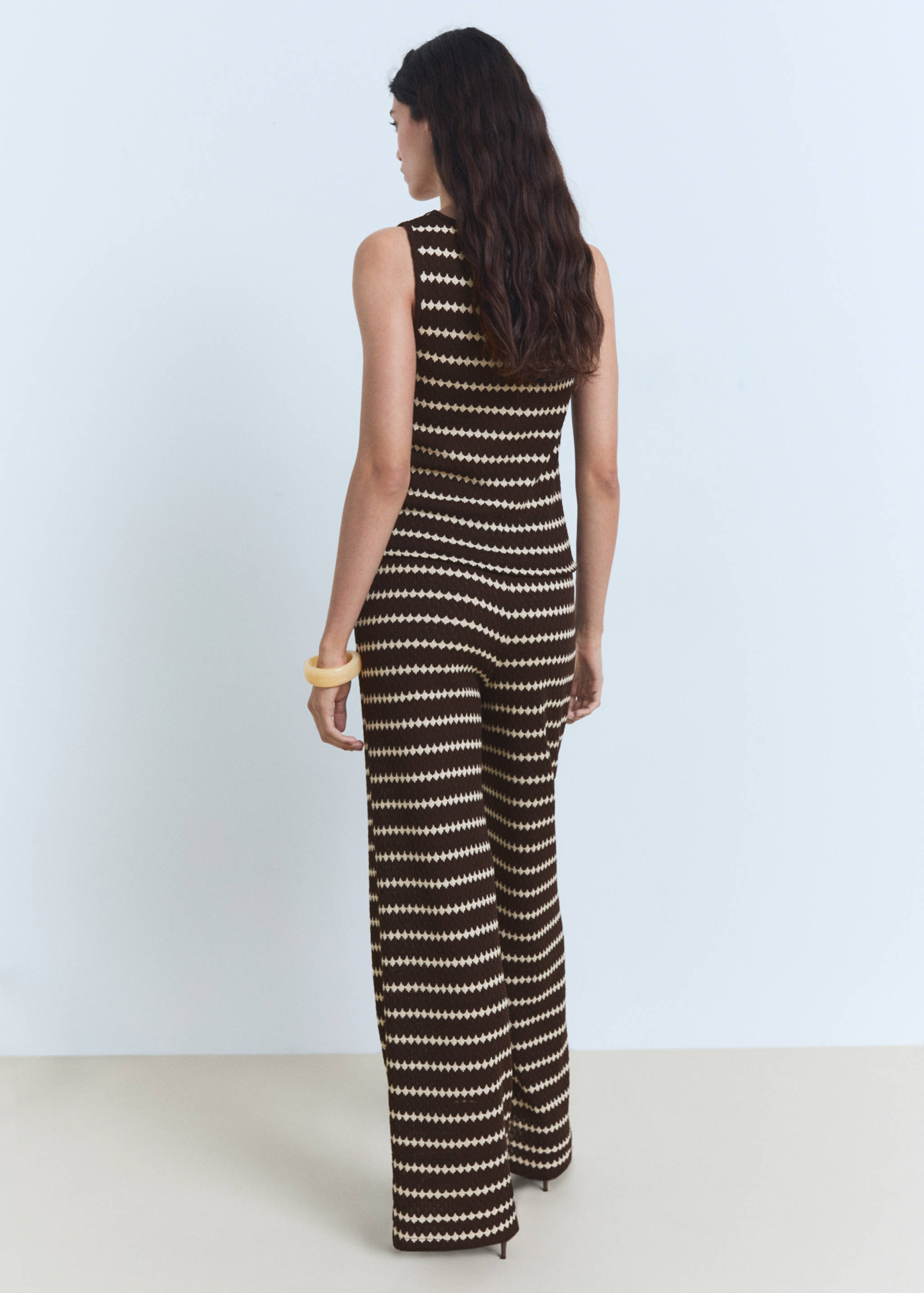 Knitted trousers with geometric print - Reverse of the article