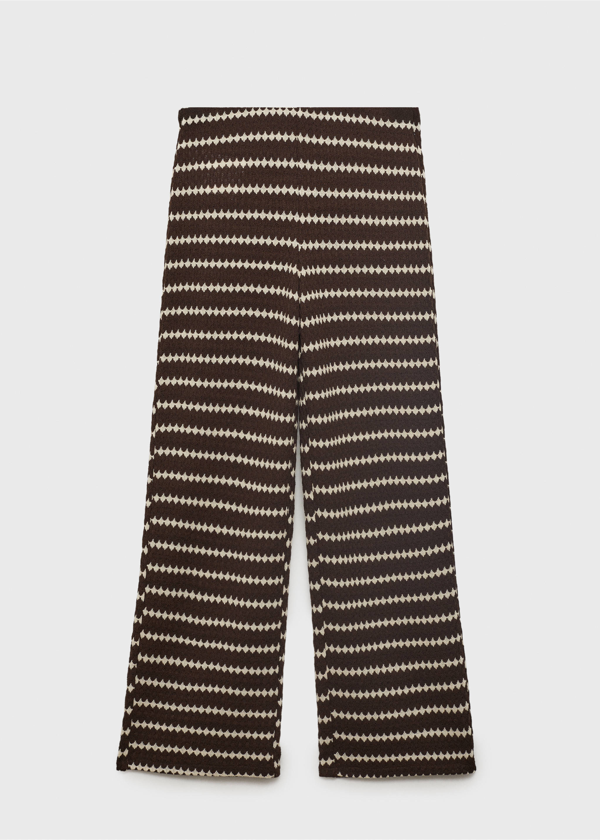 Knitted trousers with geometric print - Article without model, Brown. Ref: 87079213-00.