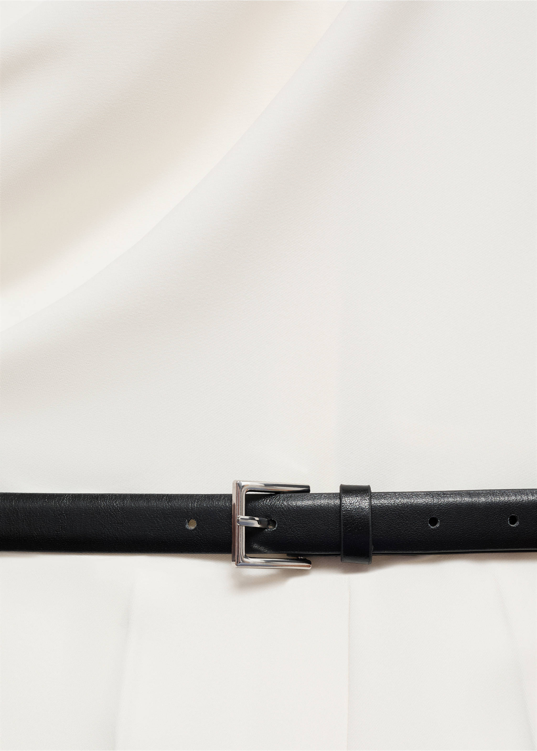 Long jumpsuit with draped neck and belt - Details of the article 8, Off White. Ref: 87079220-00.