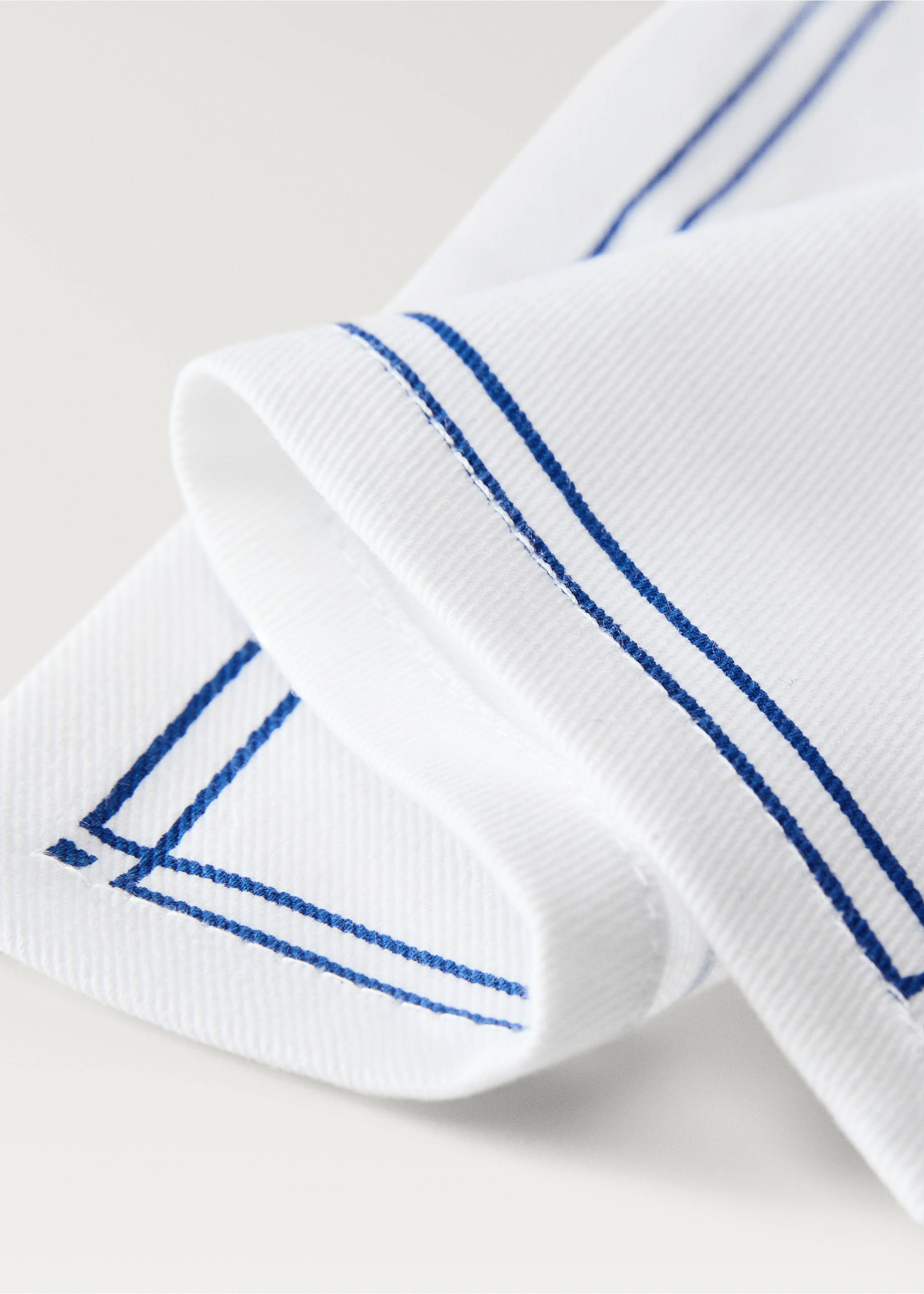 Printed cotton napkins - Details of the article 1, Blue. Ref: 87079404-00.