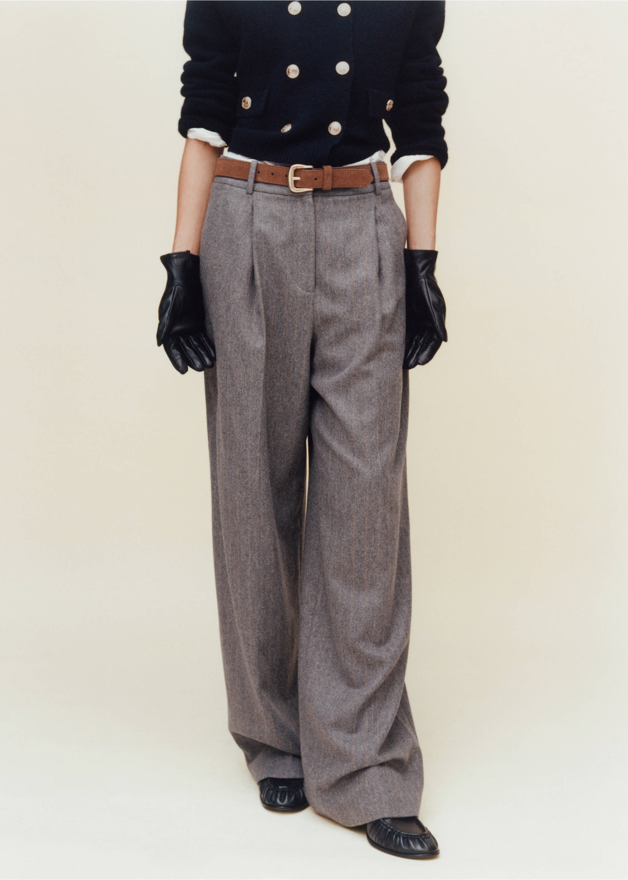 Suede belt - General plane, Brown. Ref: 87080304-00.