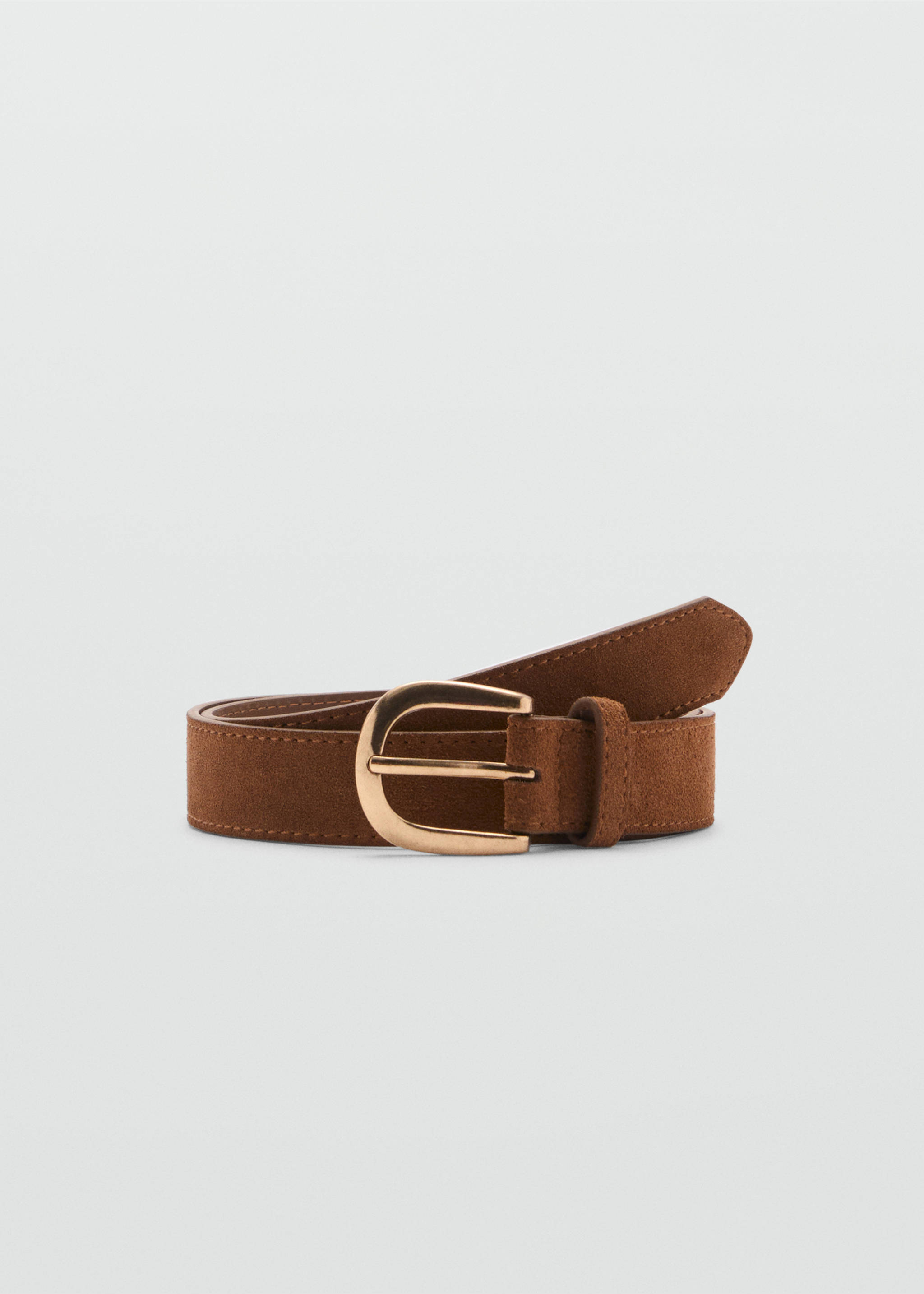 Suede belt - Article without model, Brown. Ref: 87080304-00.
