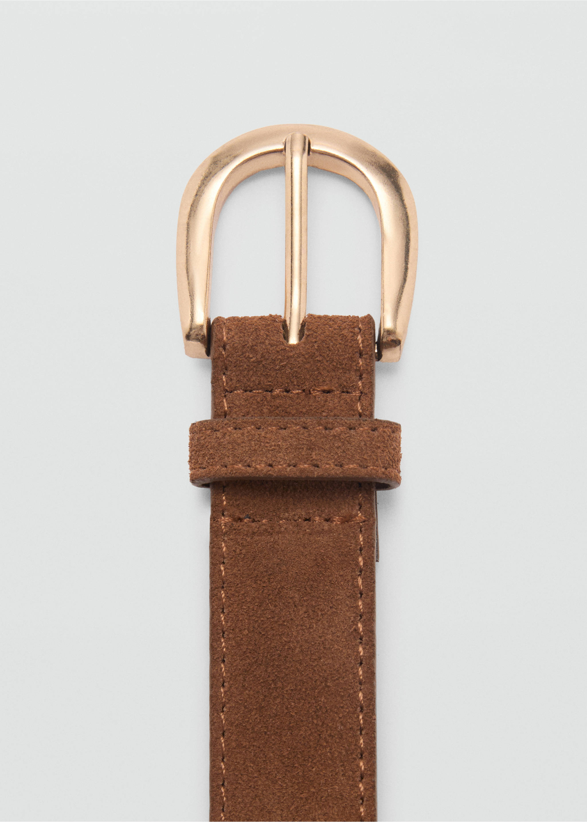 Suede belt - Medium plane, Brown. Ref: 87080304-00.