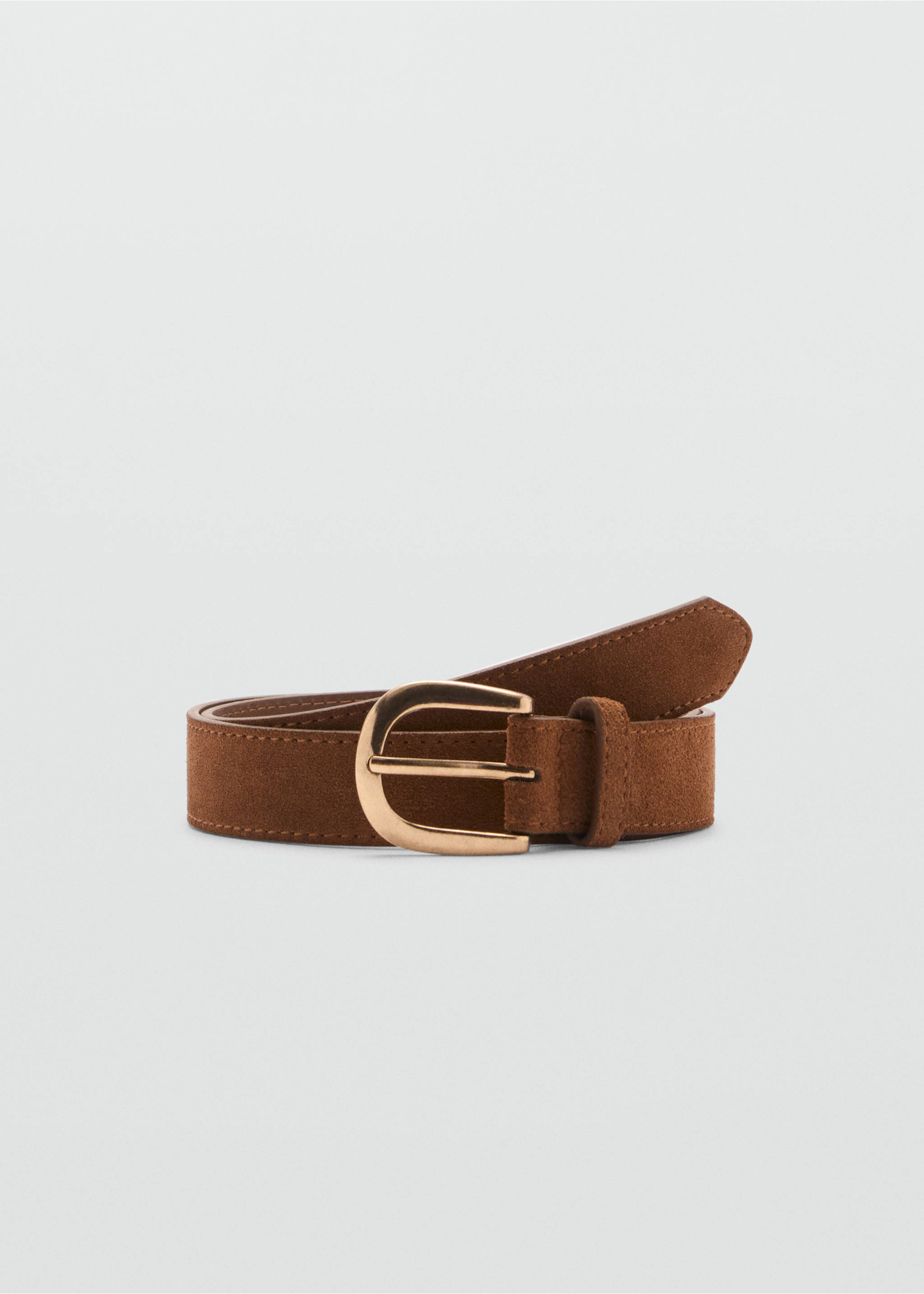 Suede belt - Article without model, Brown. Ref: 87080304-00.