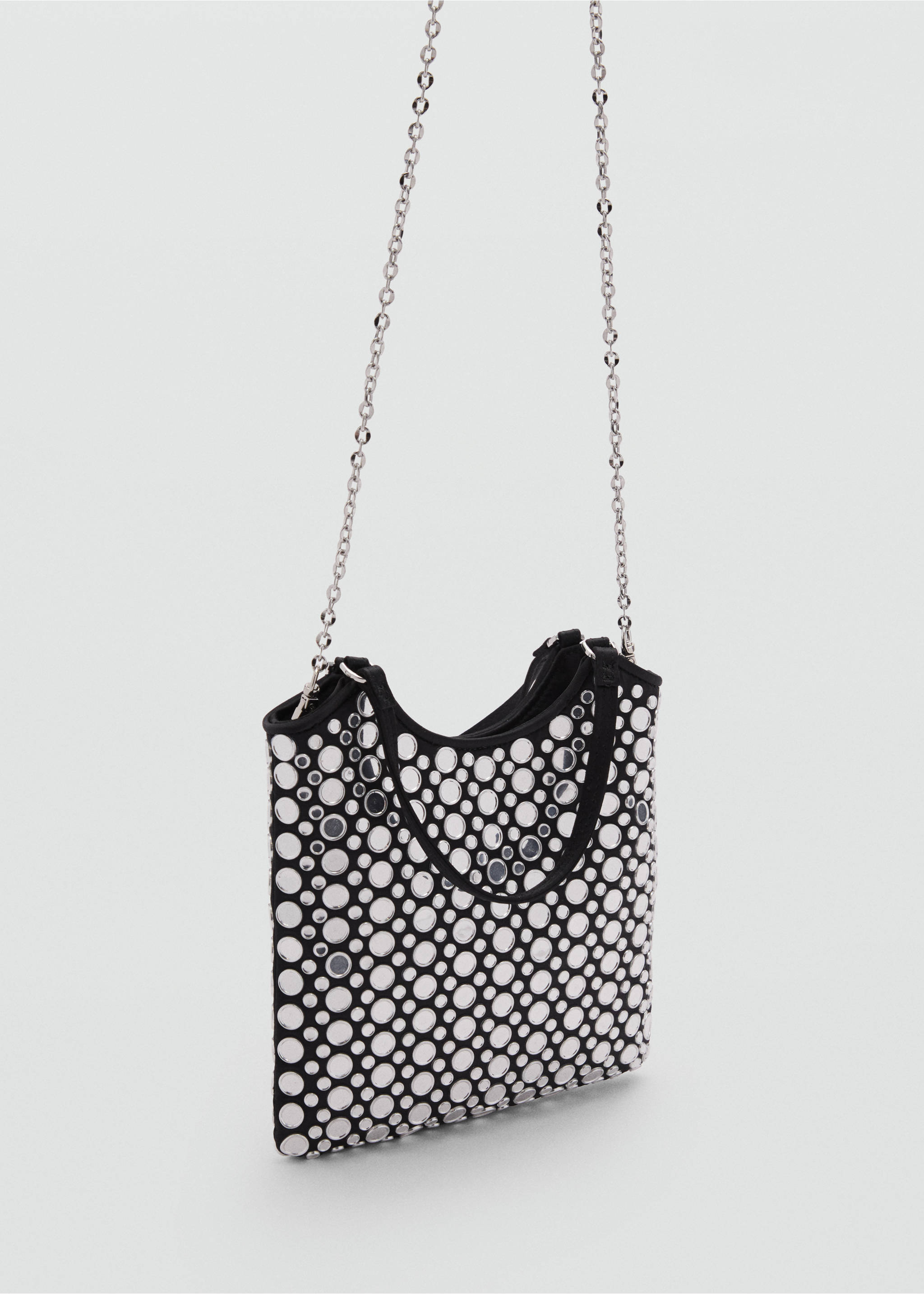 Mini bag with mirror detail - Medium plane, Black. Ref: 87080412-00.