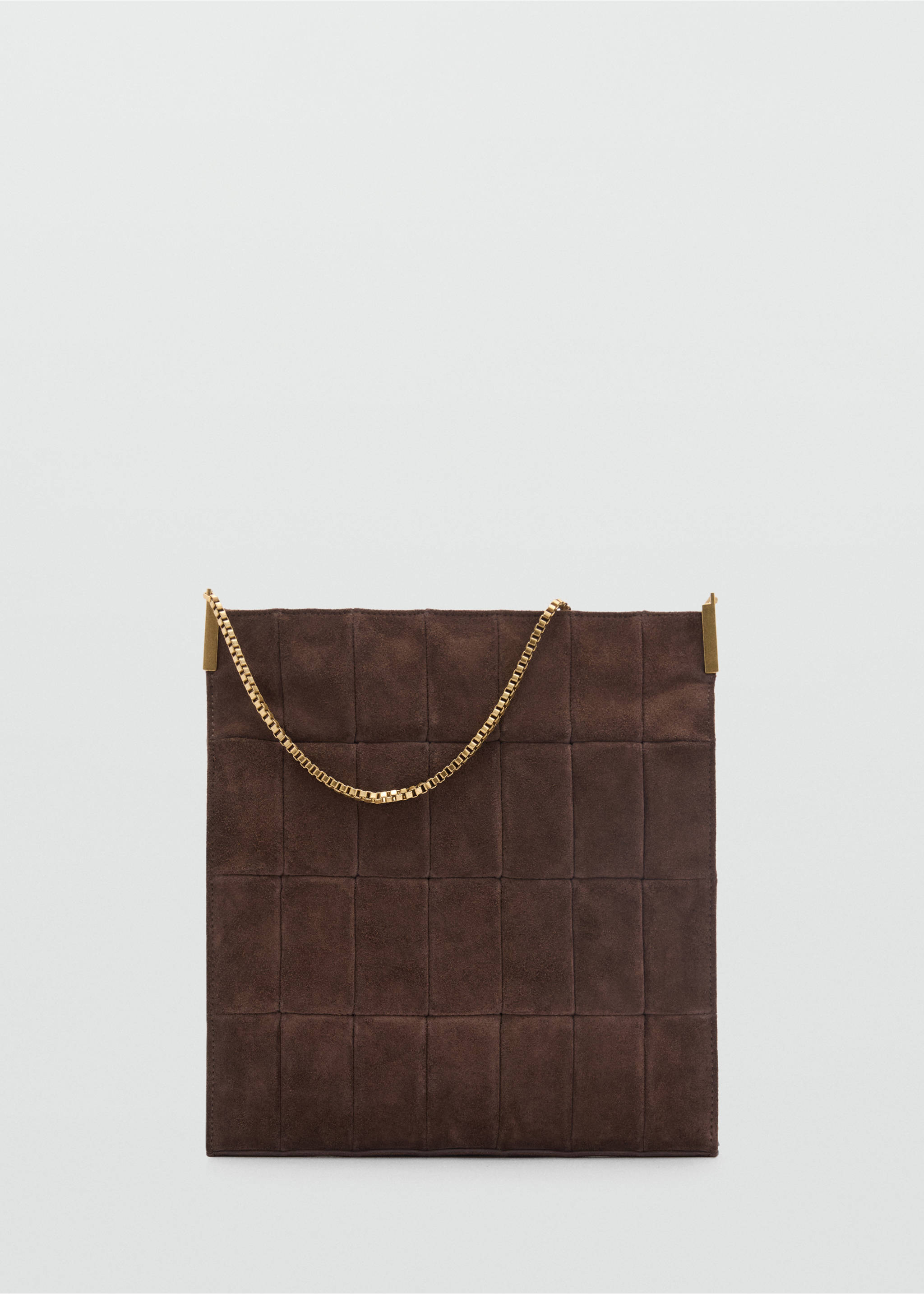 Suède tas met ketting - Artikel zonder model, Chocoladebruin. Ref: 87080414-00.