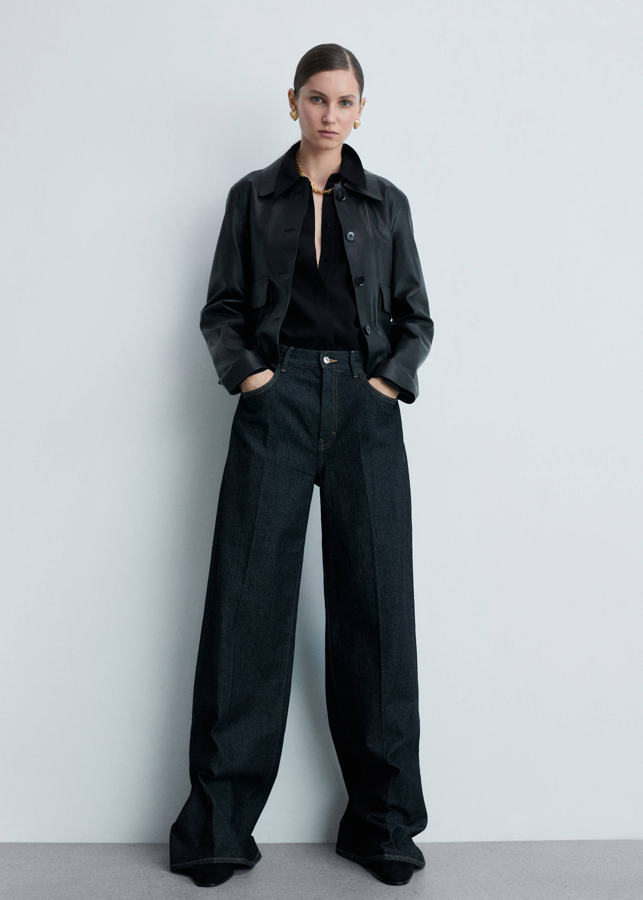 Suede block-heel ankle boots - General plane