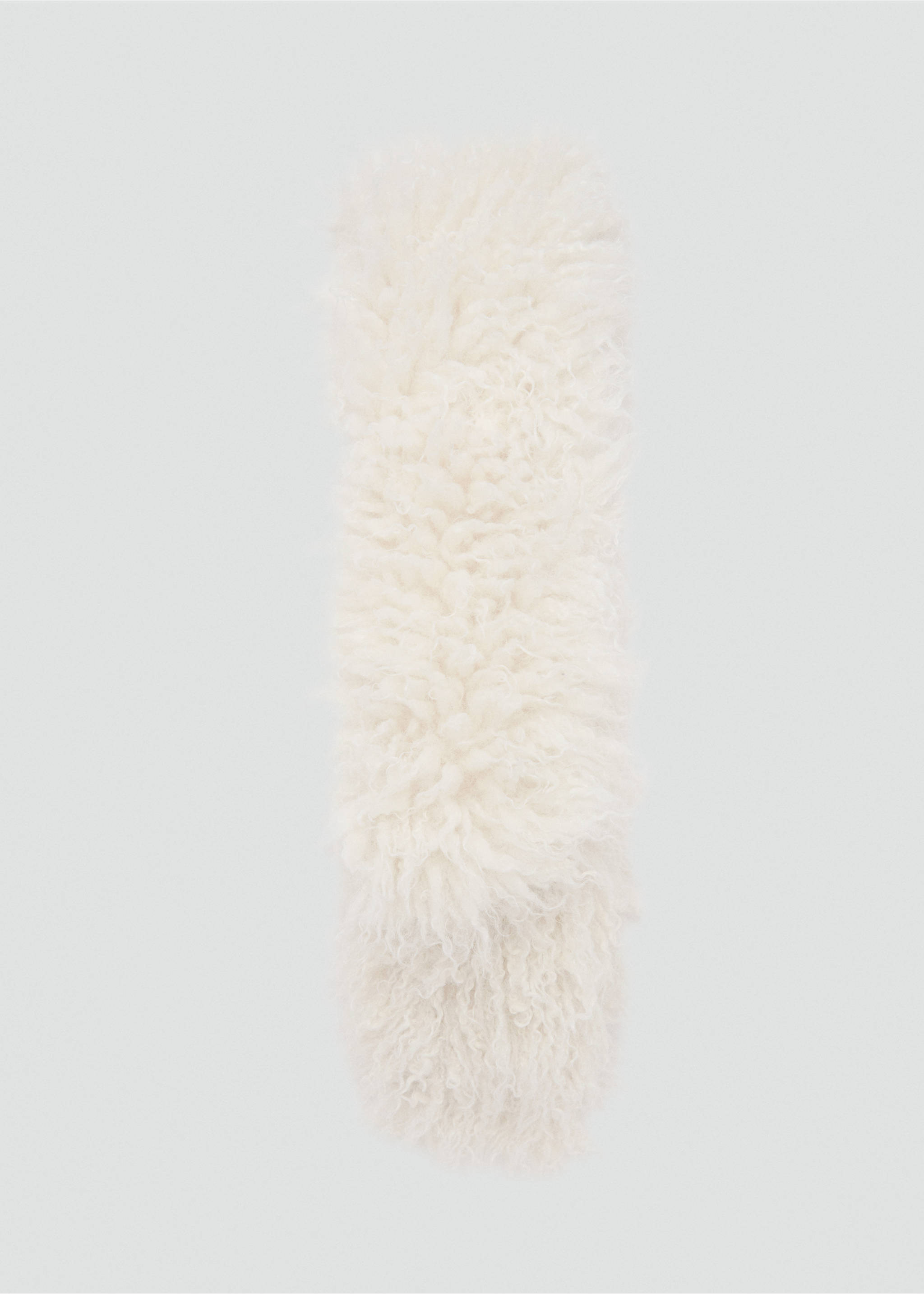 Faux-fur scarf - Article without model, Ecru. Ref: 87080417-00.
