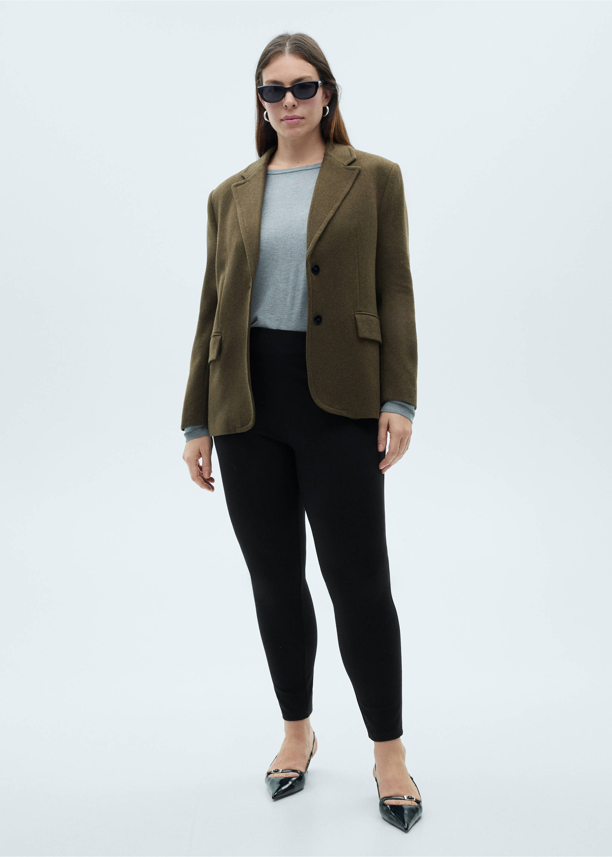Mid-rise skinny leggings - Details of the article 6, Black. Ref: 87080422-00.