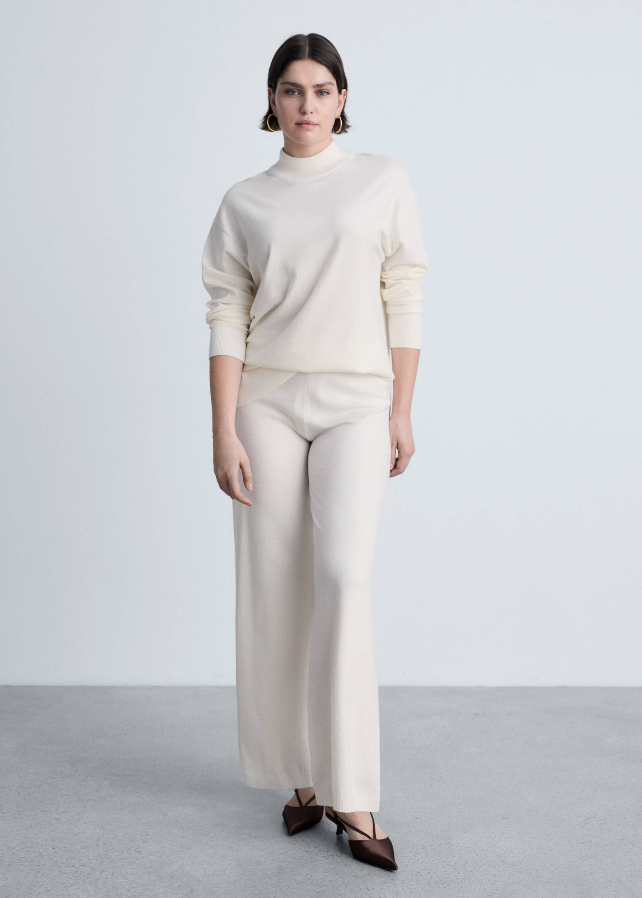 Fine-knit wide leg trousers - Details of the article 3