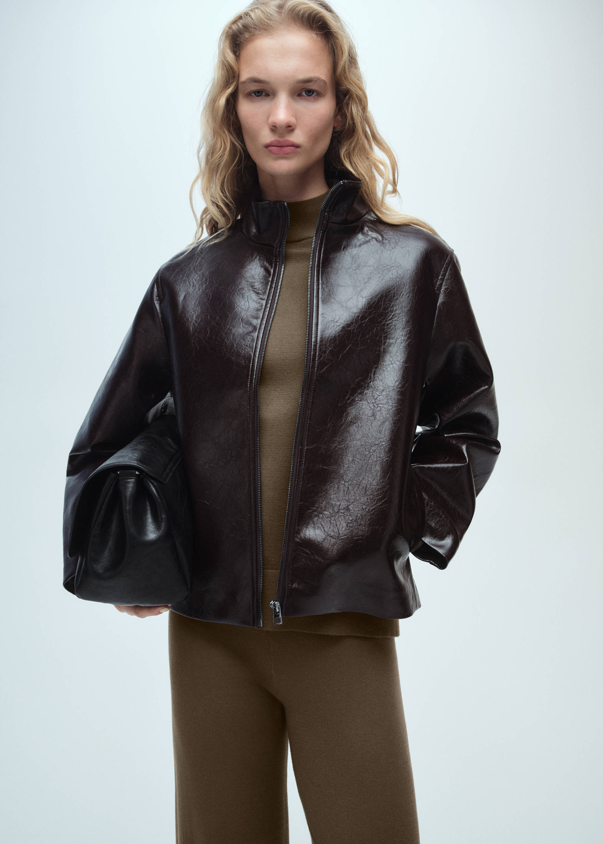 Fine-knit wide leg trousers - Details of the article 1