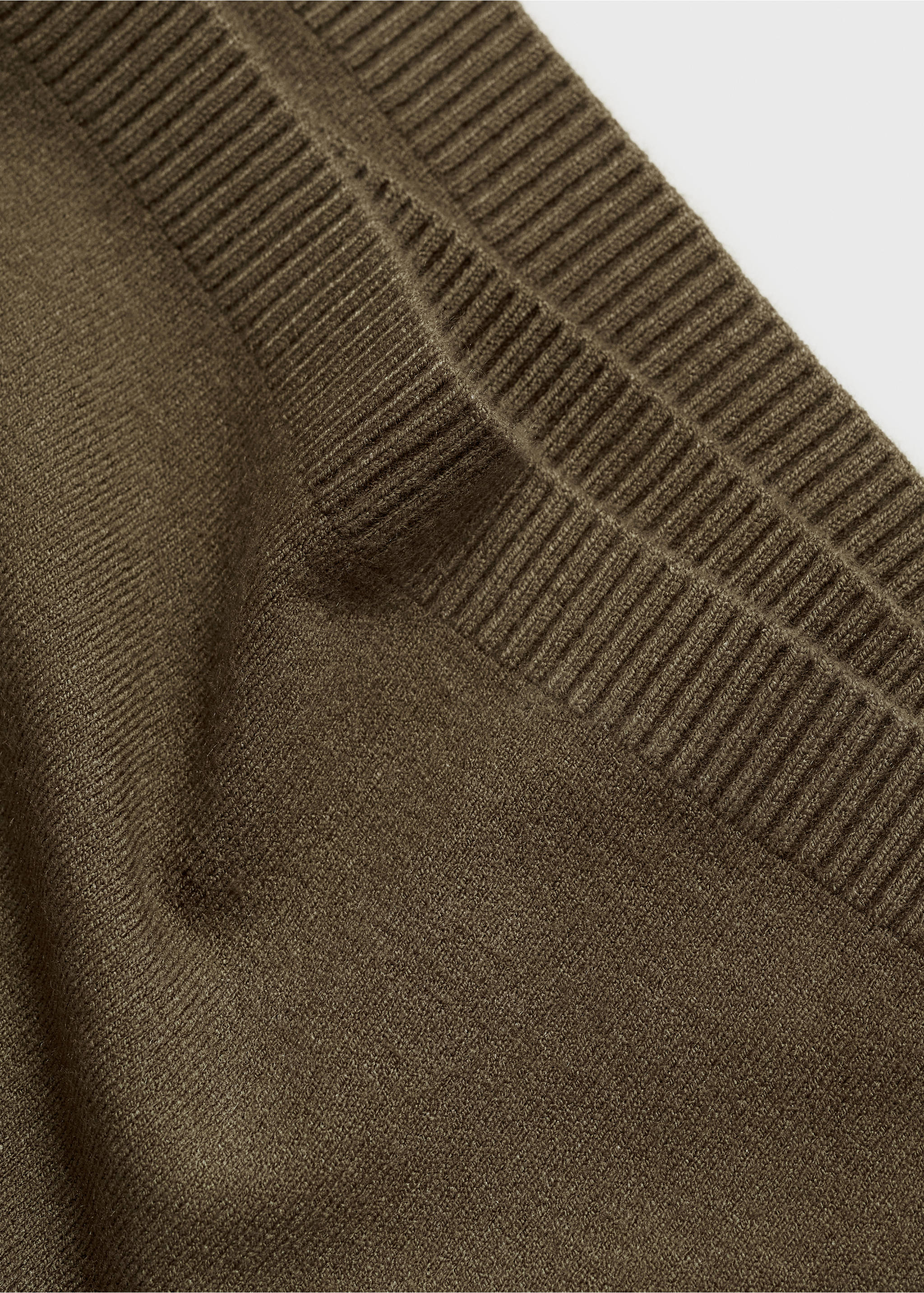 Fine-knit wide leg trousers - Details of the article 0, Khaki. Ref: 87080425-00.