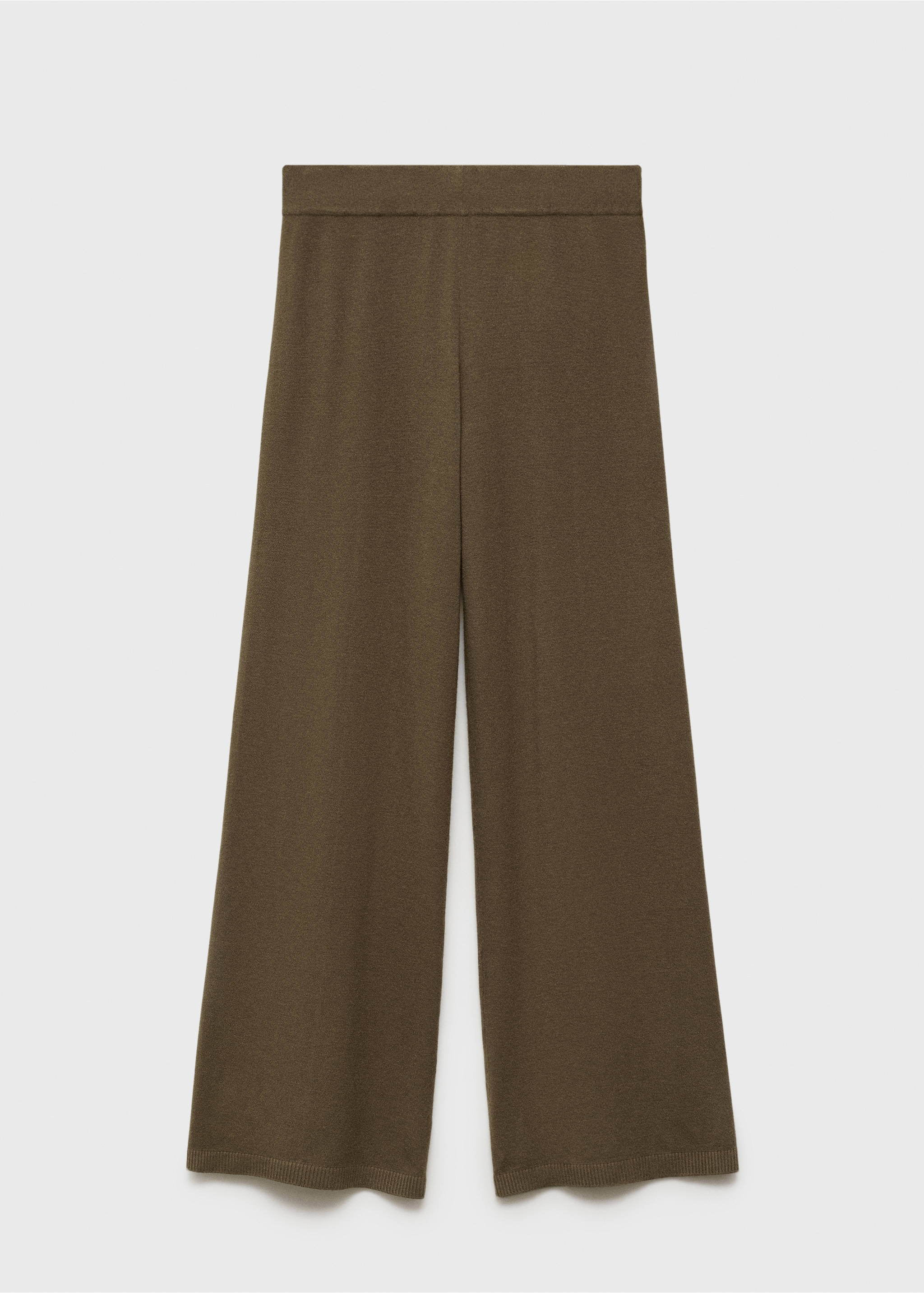 Fine-knit wide leg trousers - Article without model, Khaki. Ref: 87080425-00.