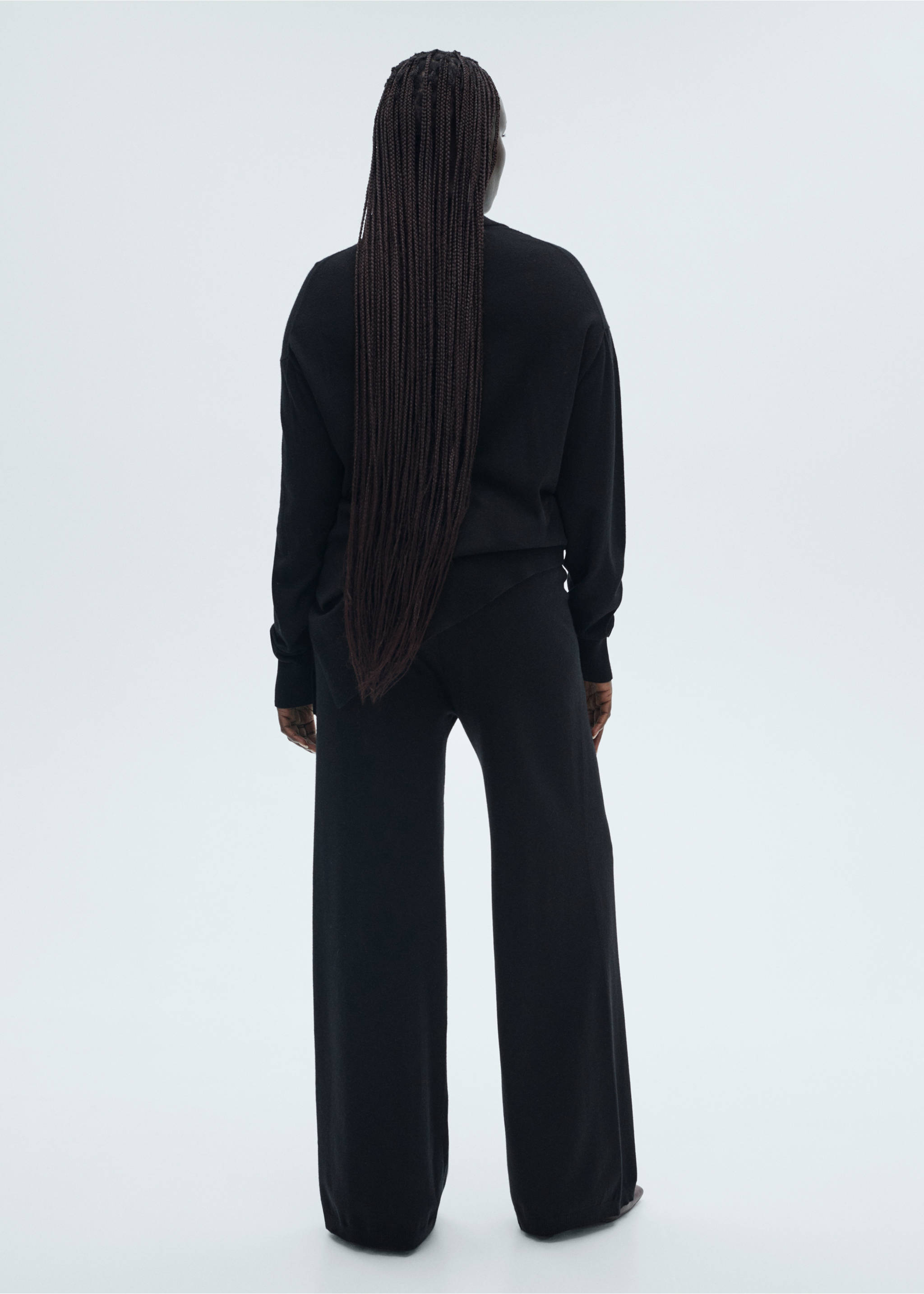 Pantalon large maille fine - Détail de l'article 4, Noir. Ref: 87080425-00.