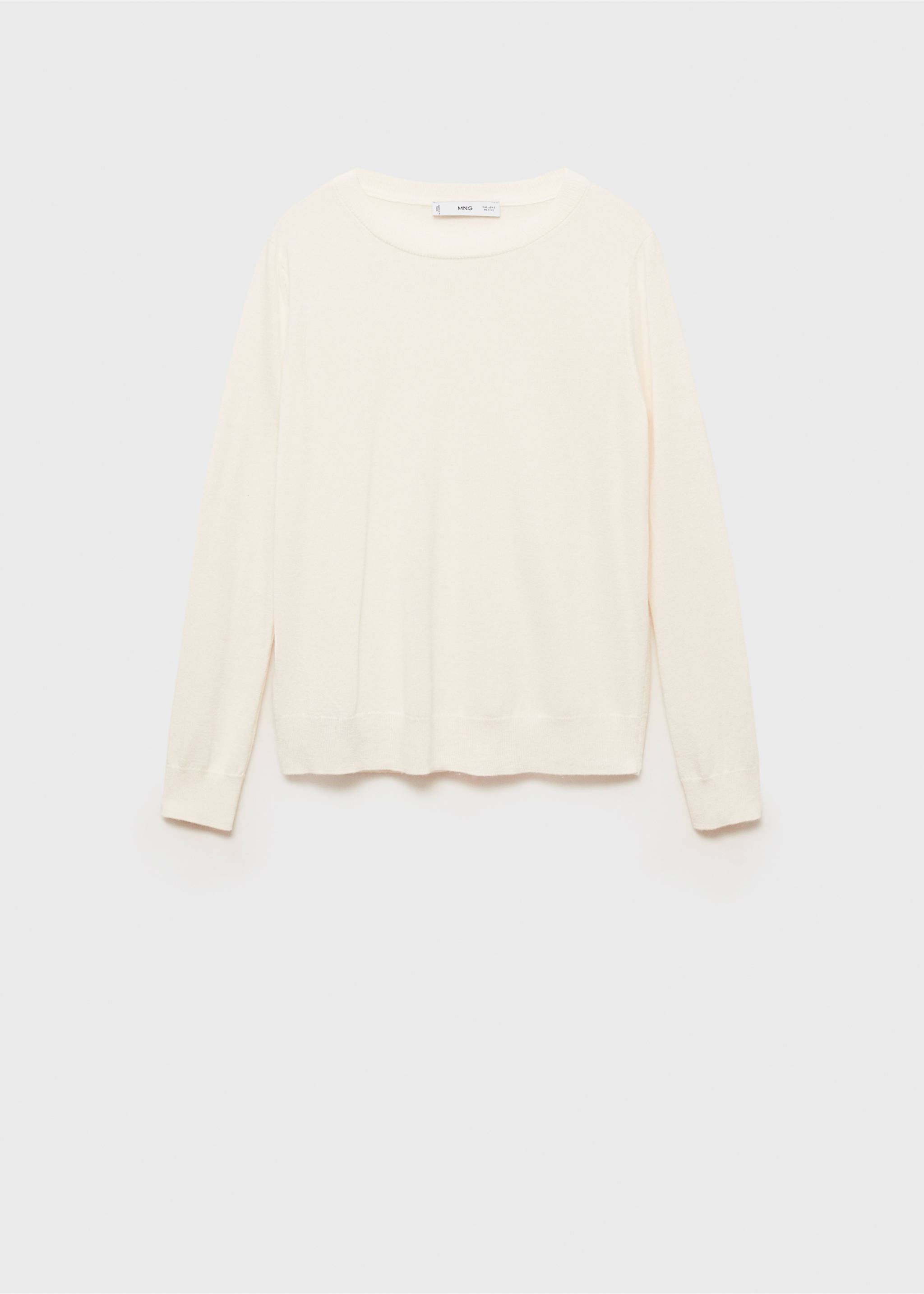 Wool-blend round-neck sweater - Article without model, Ecru. Ref: 87080432-00.