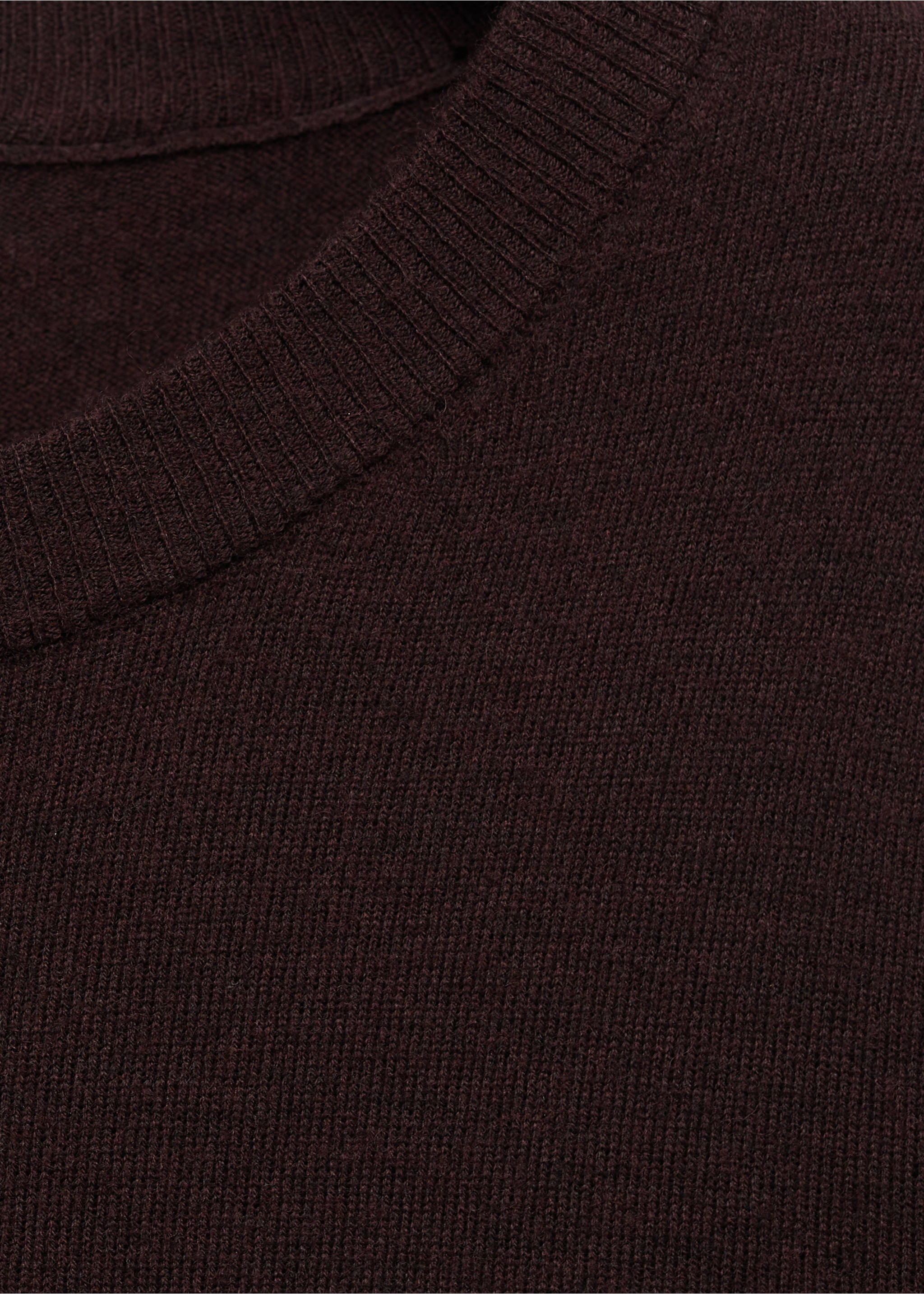 Wool-blend round-neck sweater - Details of the article 8, Chocolate. Ref: 87080432-00.