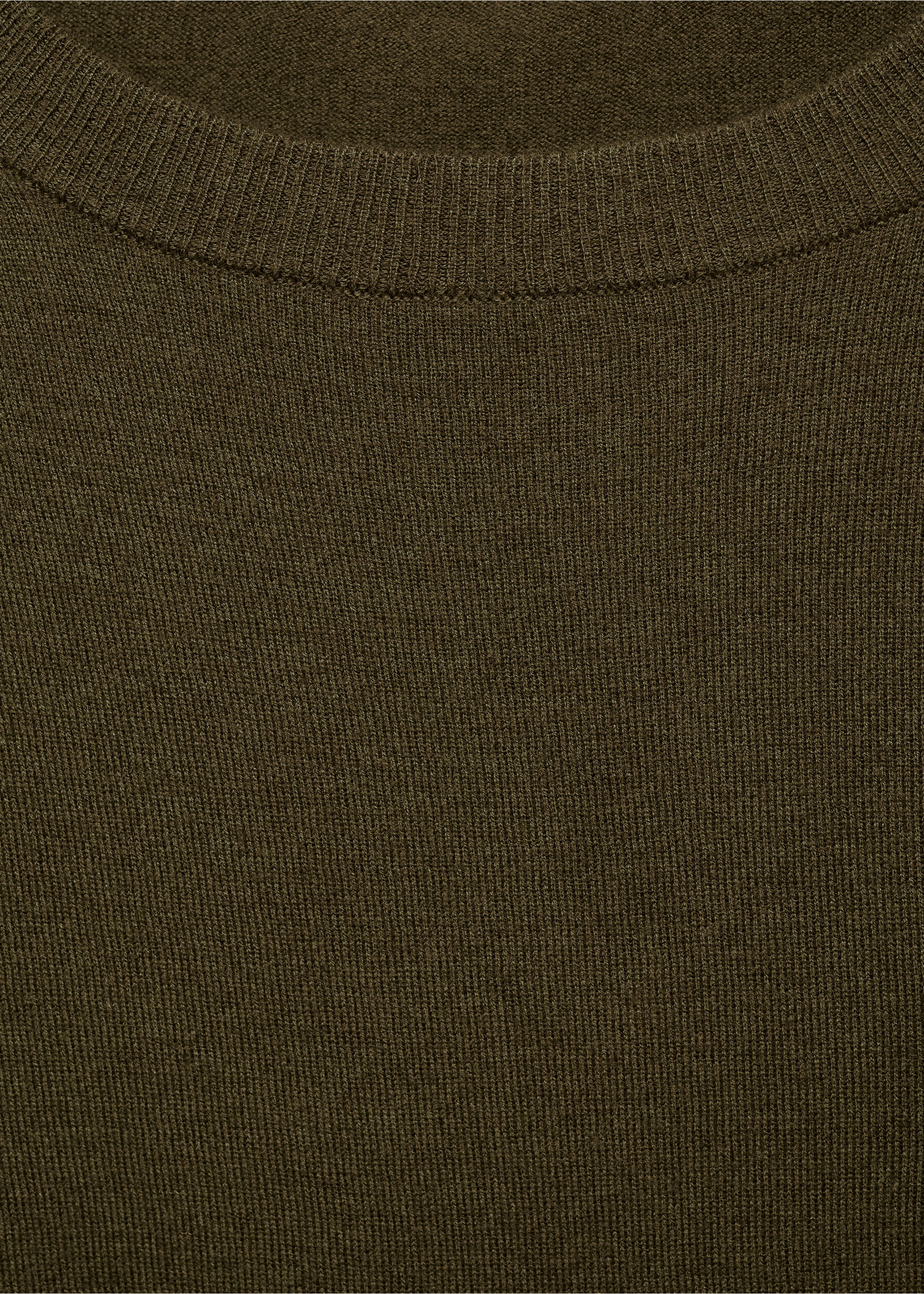 Wool-blend round-neck sweater - Details of the article 8, Khaki. Ref: 87080432-00.