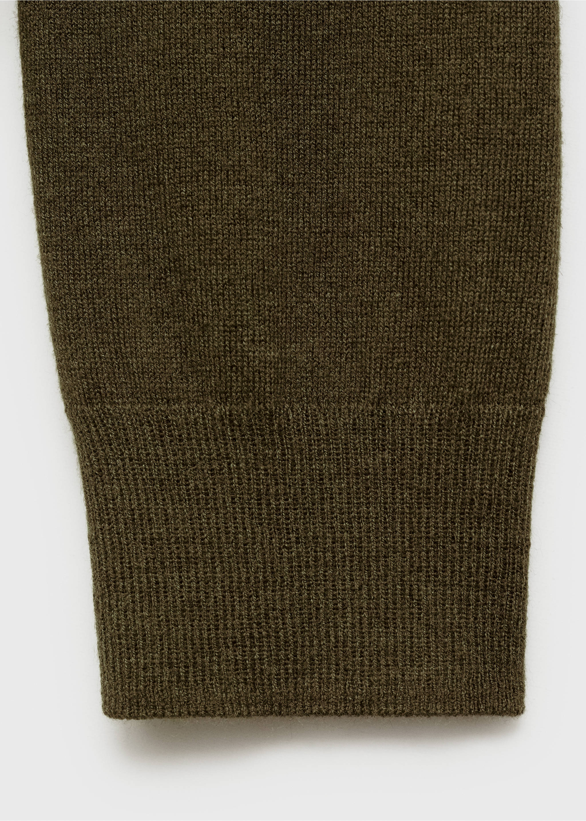 Wool-blend round-neck sweater - Details of the article 0, Khaki. Ref: 87080432-00.