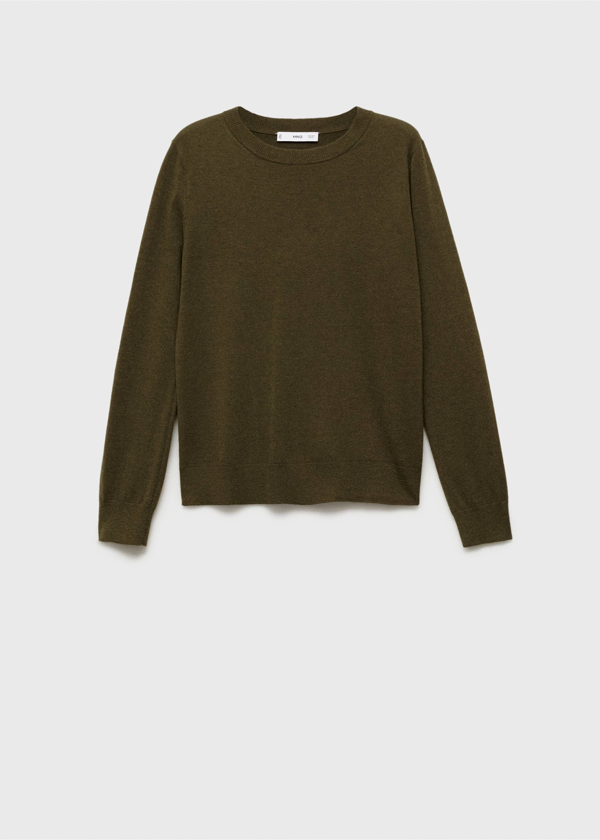 Wool-blend round-neck sweater - Article without model, Khaki. Ref: 87080432-00.